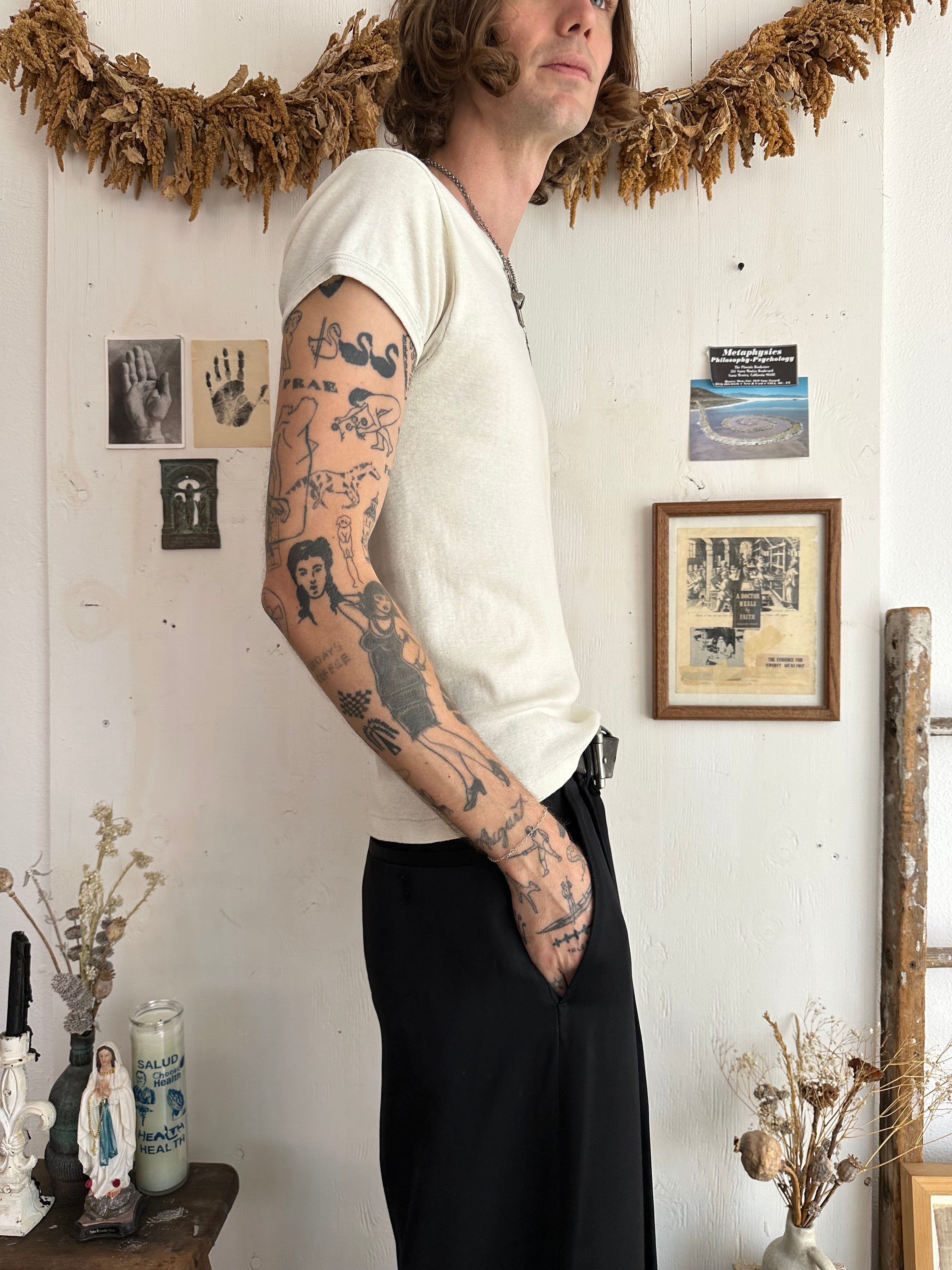 1960s Faded Ribbed Tee (S/M)