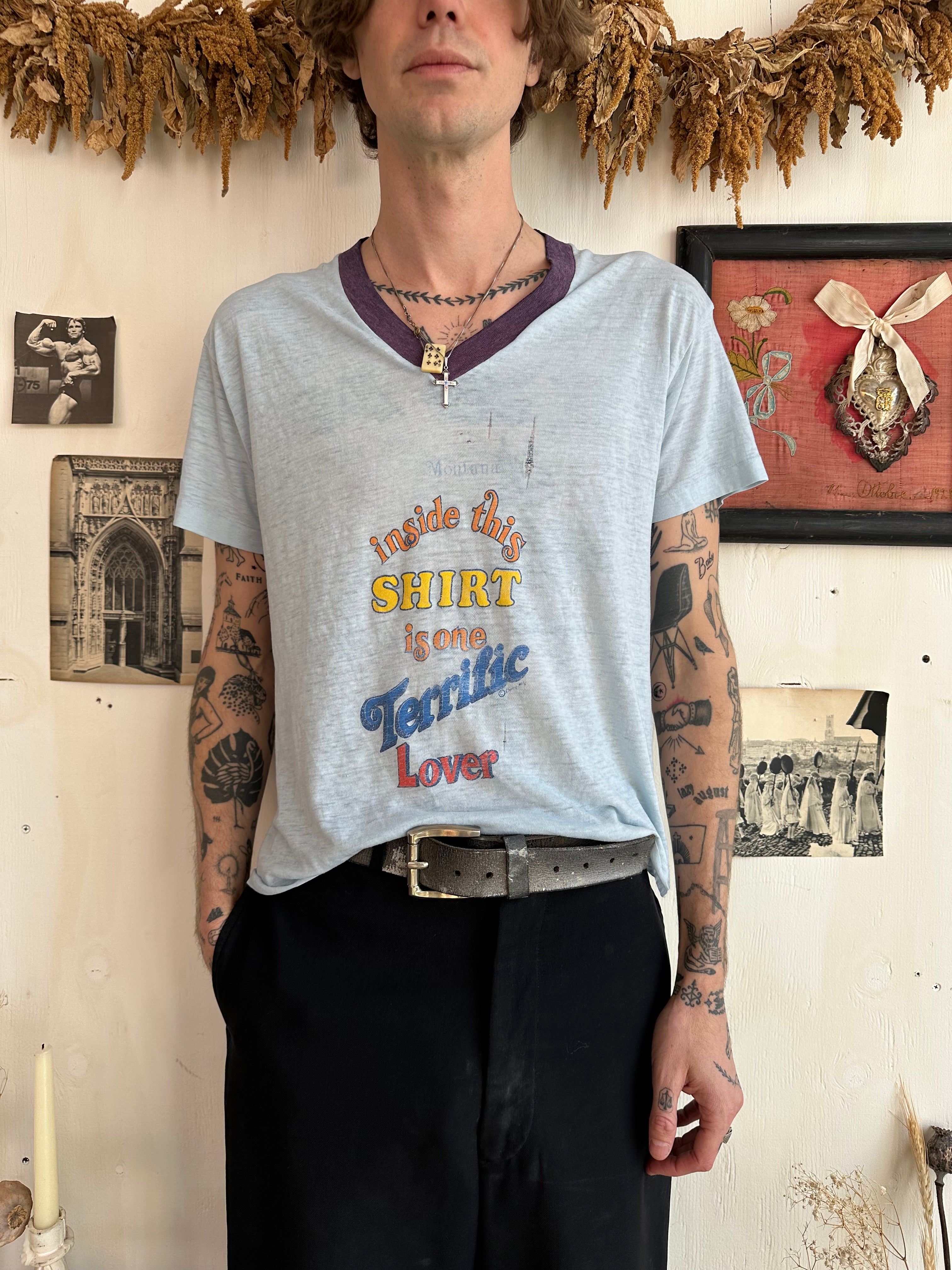 1980 Paper Thin Terrific Lover V T-Shirt (Boxy M/L)