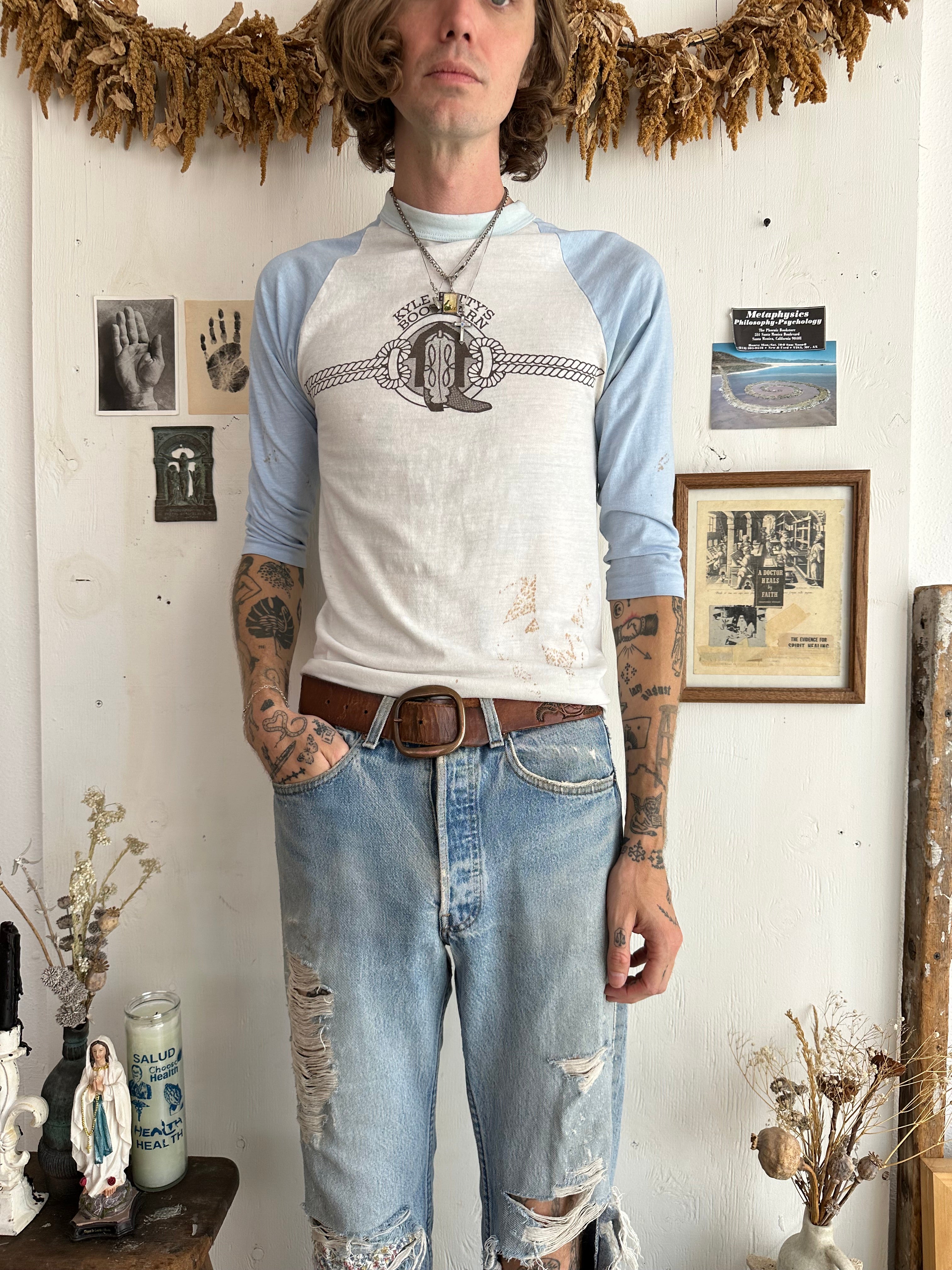 1970s Boot Barn Baseball Tee (S/M)