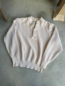 1980s Cream Henley Knit (XL)