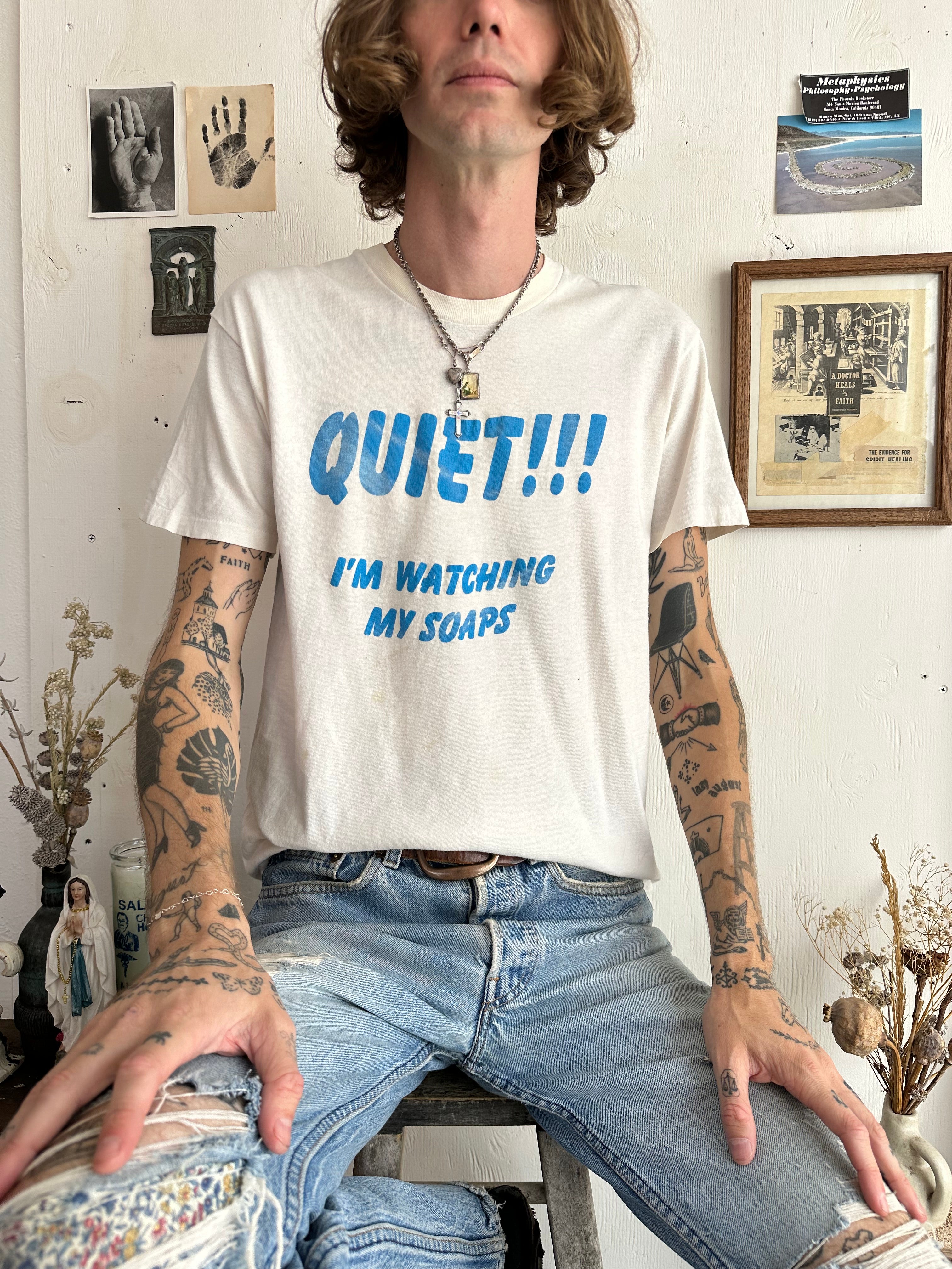 1980s Faded Quiet T-Shirt (M)