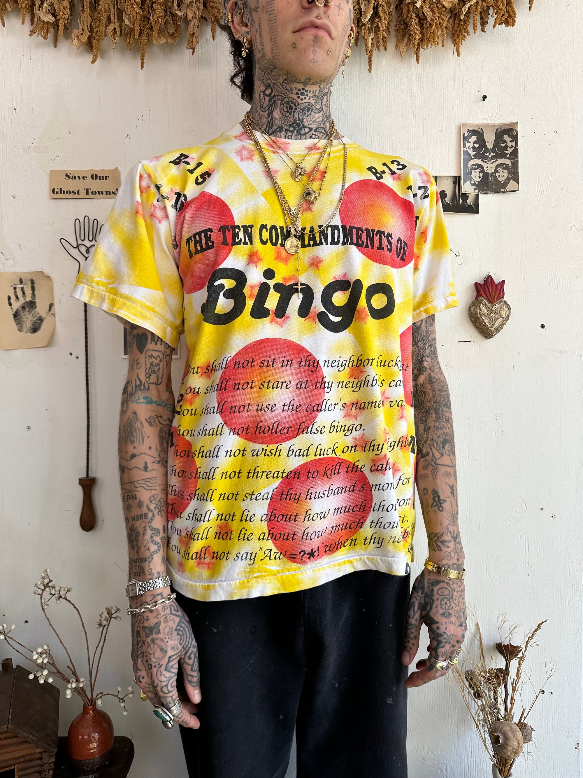 1990s Ten Commandments of Bingo Tee