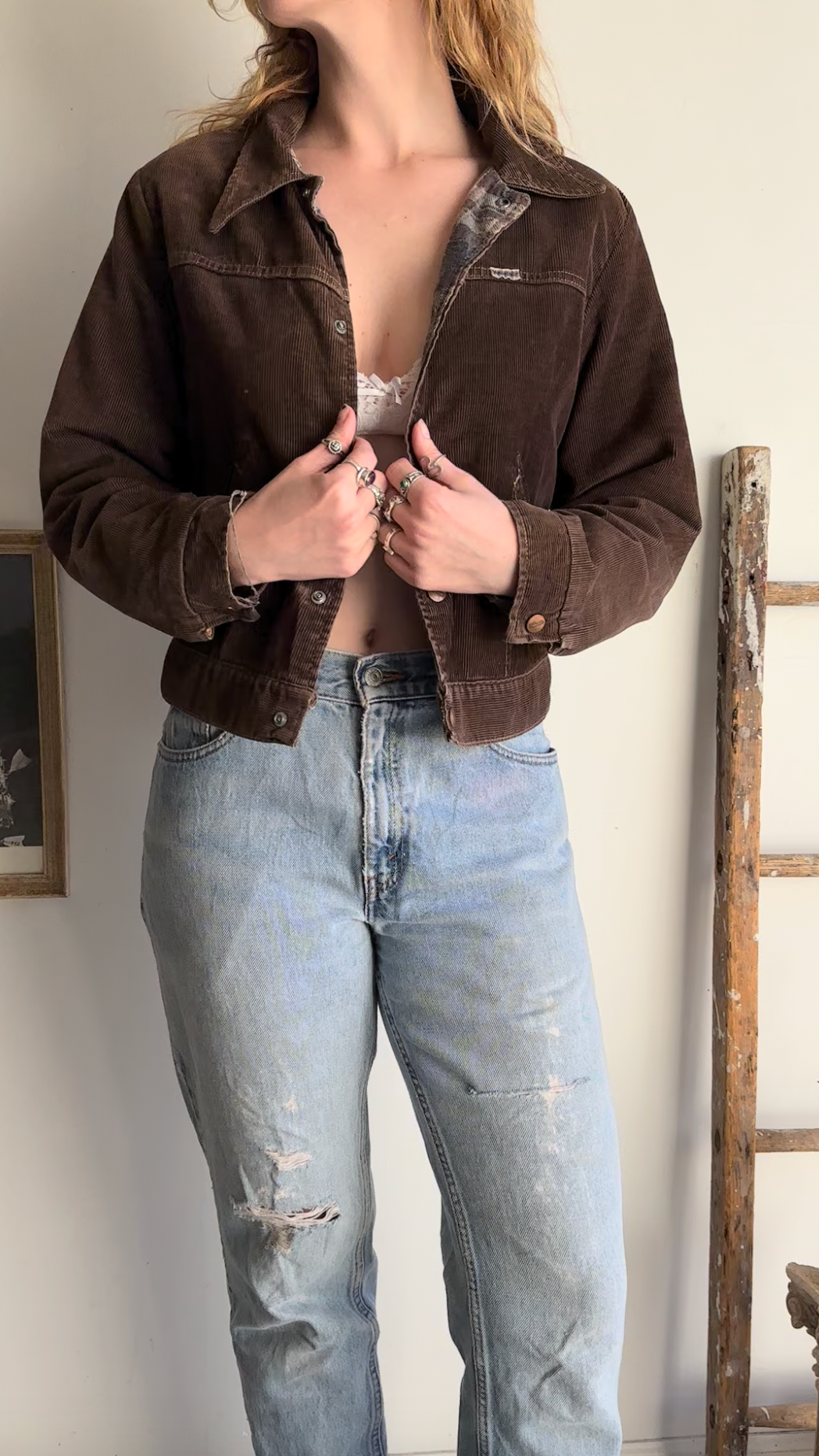 1970s Flannel-Lined Corduroy Jacket (Boxy S)