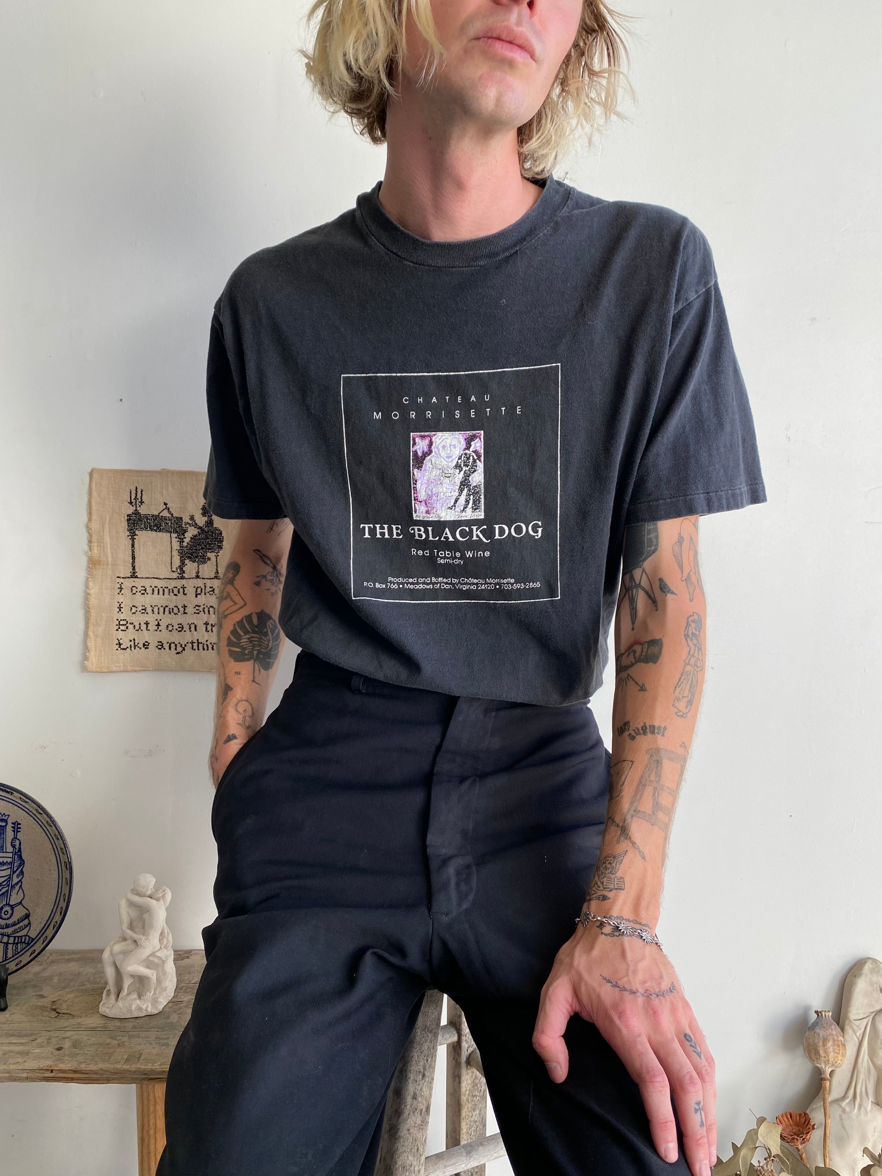 1990s Black Dog Wine T-Shirt (M/L)