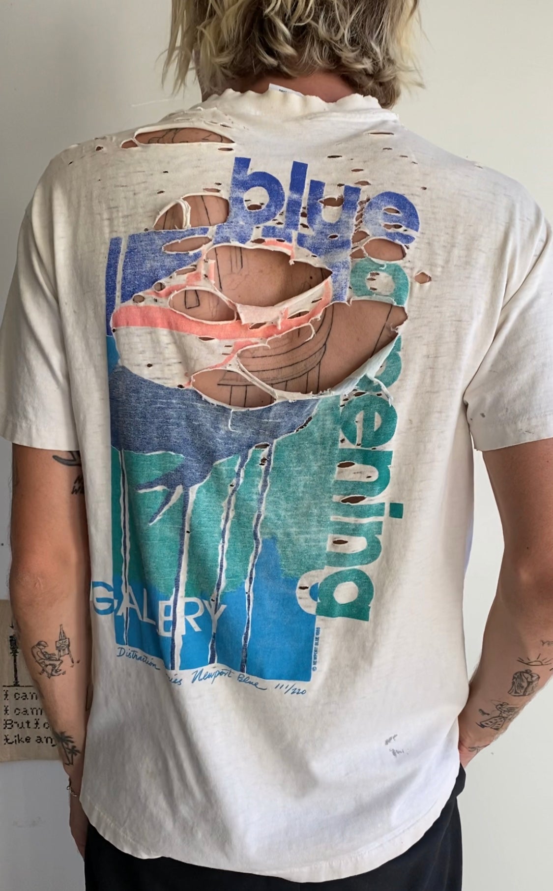 1980s Thrashed Blue Gallery T-Shirt (M/L)