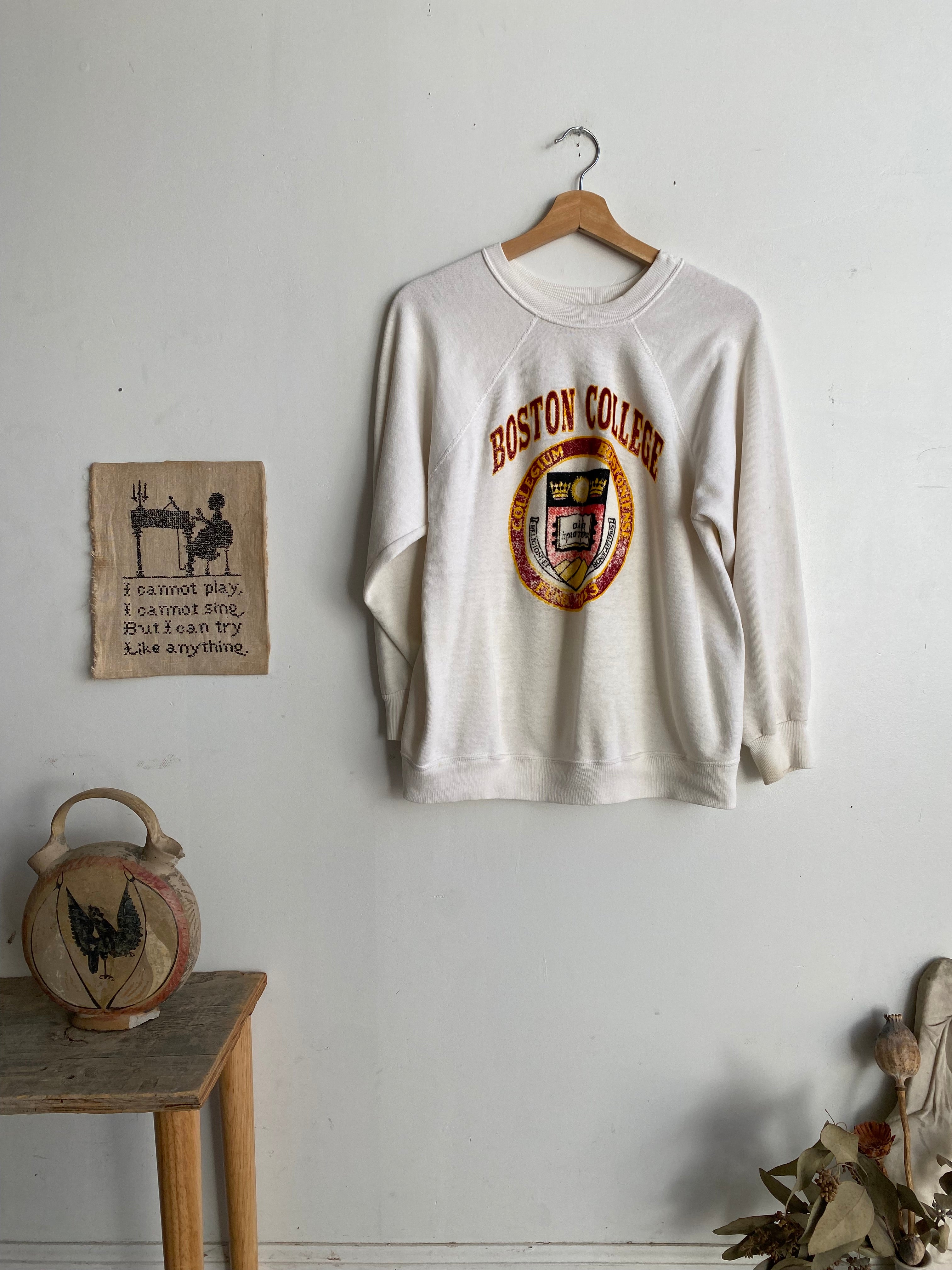 1980s Well-Worn Boston College Sweatshirt (S/M)