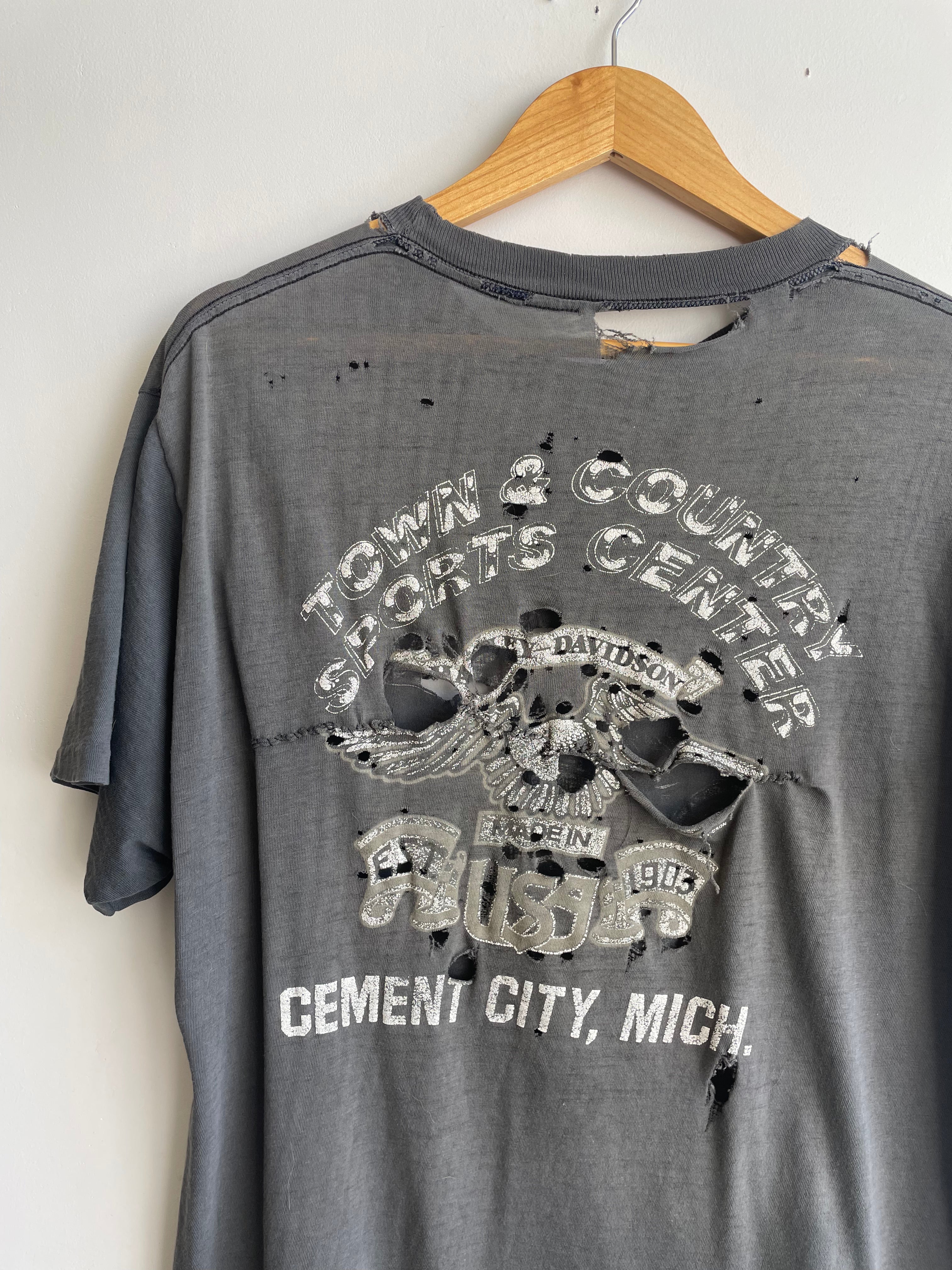 1980s Thrashed Harley-Davidson T-Shirt (XL)