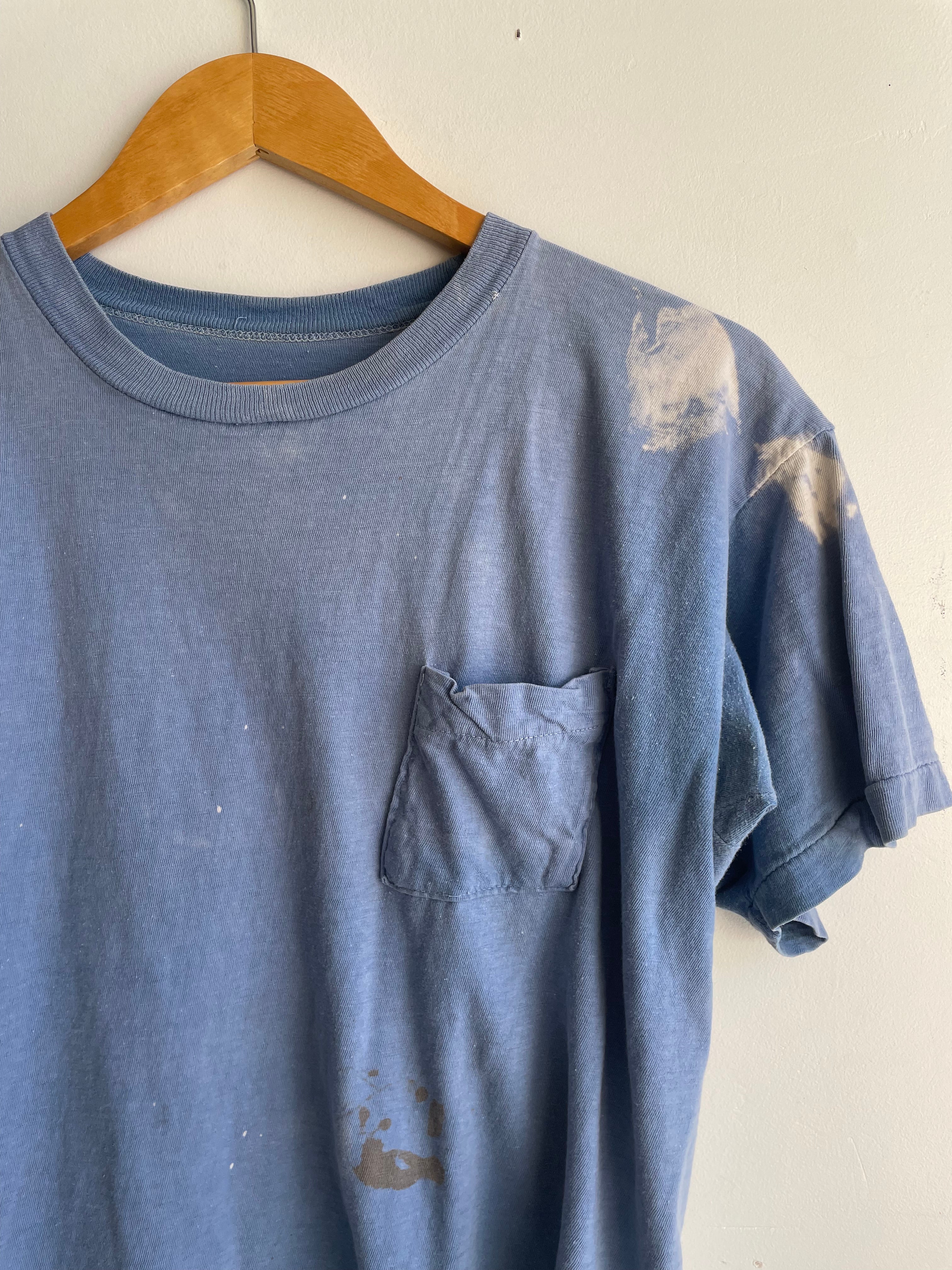 1970s Thrashed Light Blue Pocket Blank (S/M)