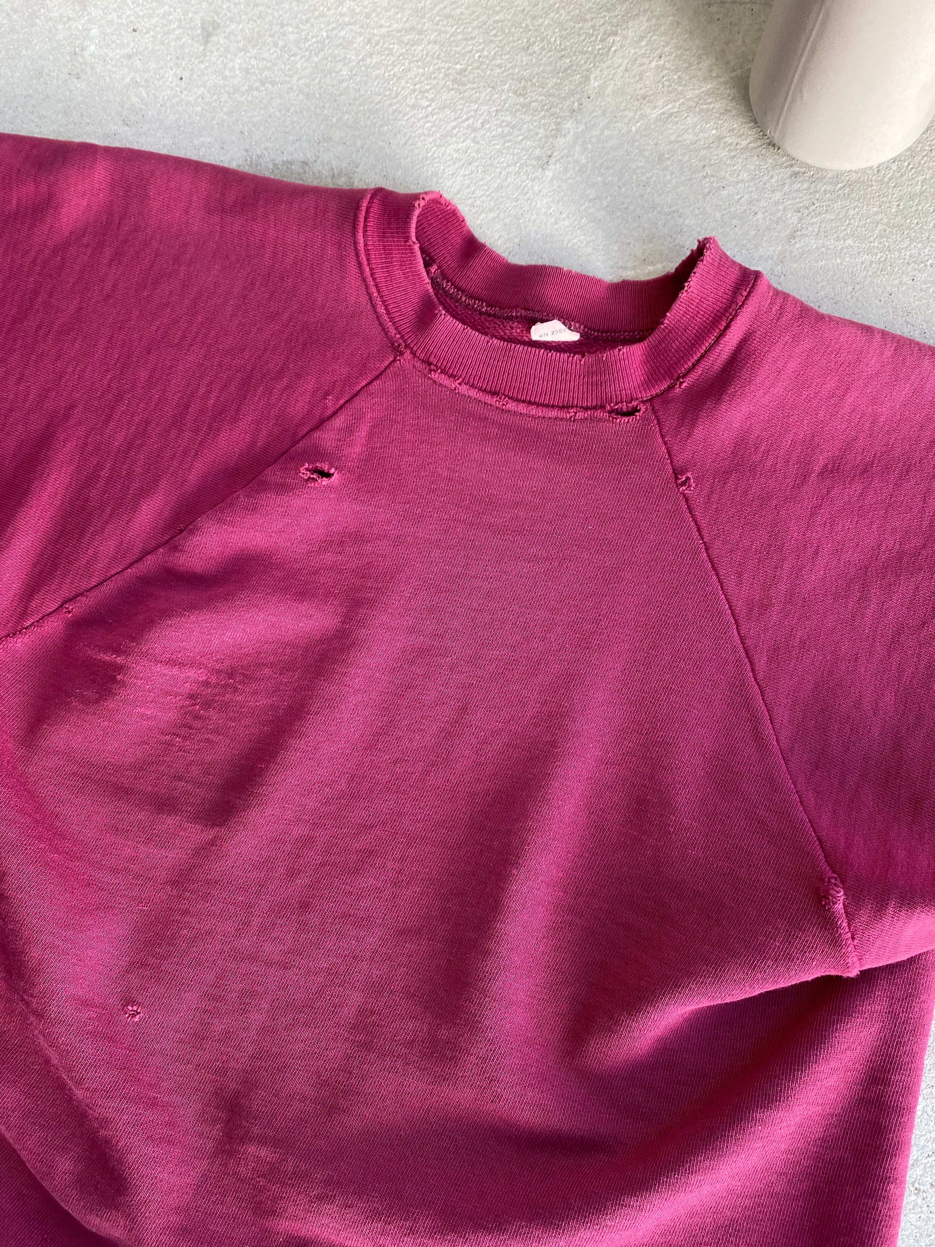 1970s Wine Red Blank Sweatshirt (S)