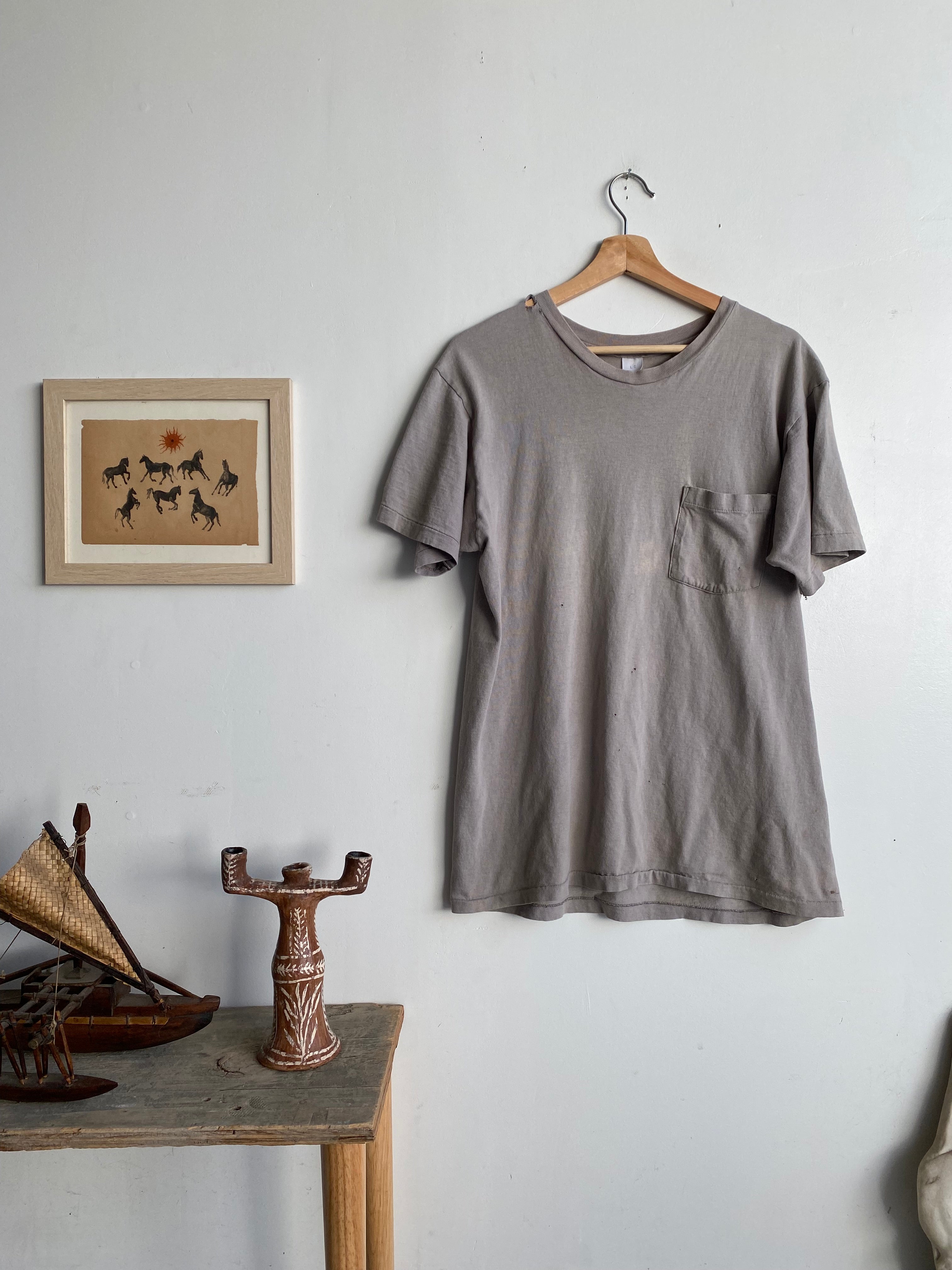1980s Taupe Pocket Tee (L)