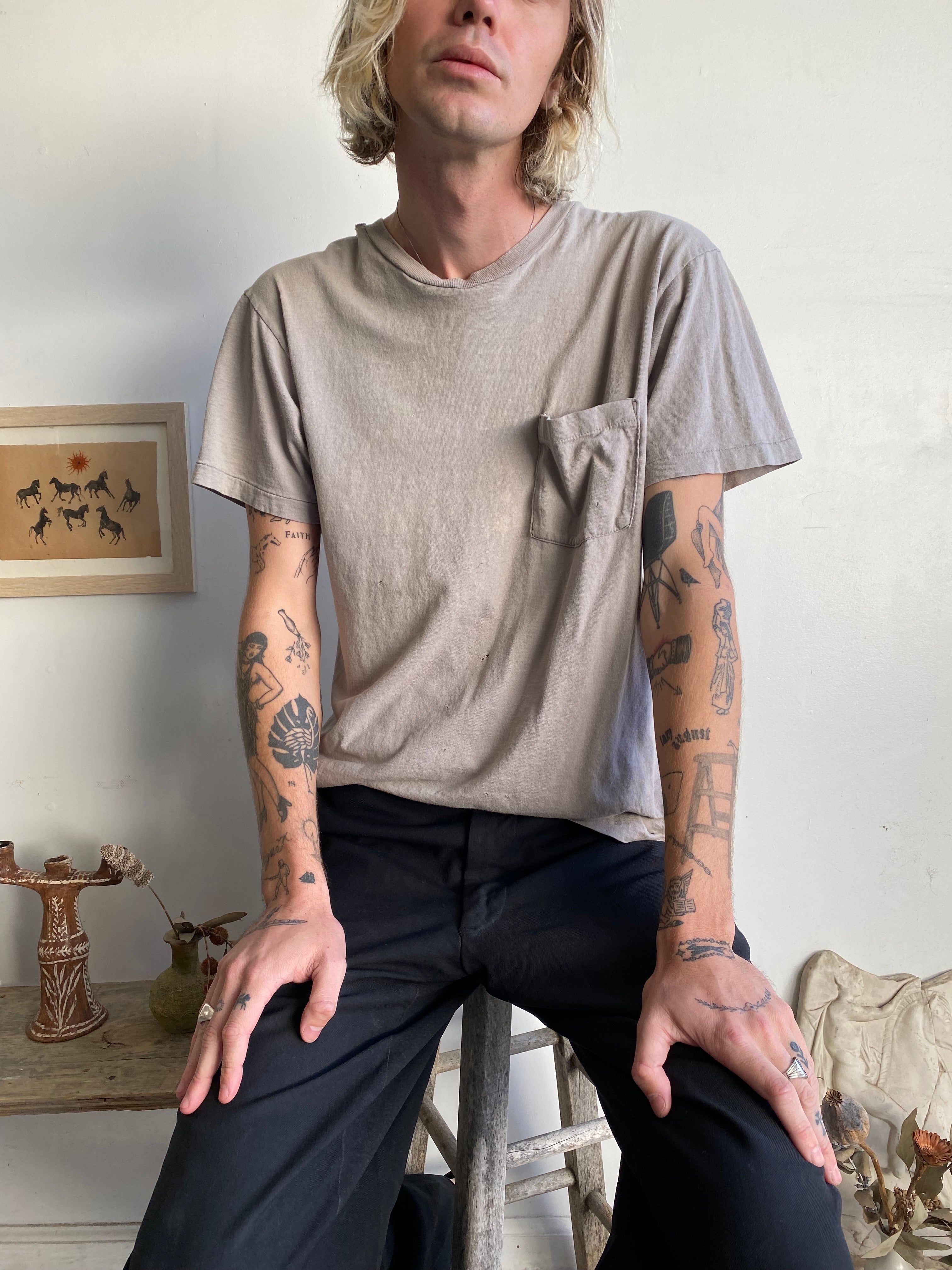 1980s Taupe Pocket Tee (L)