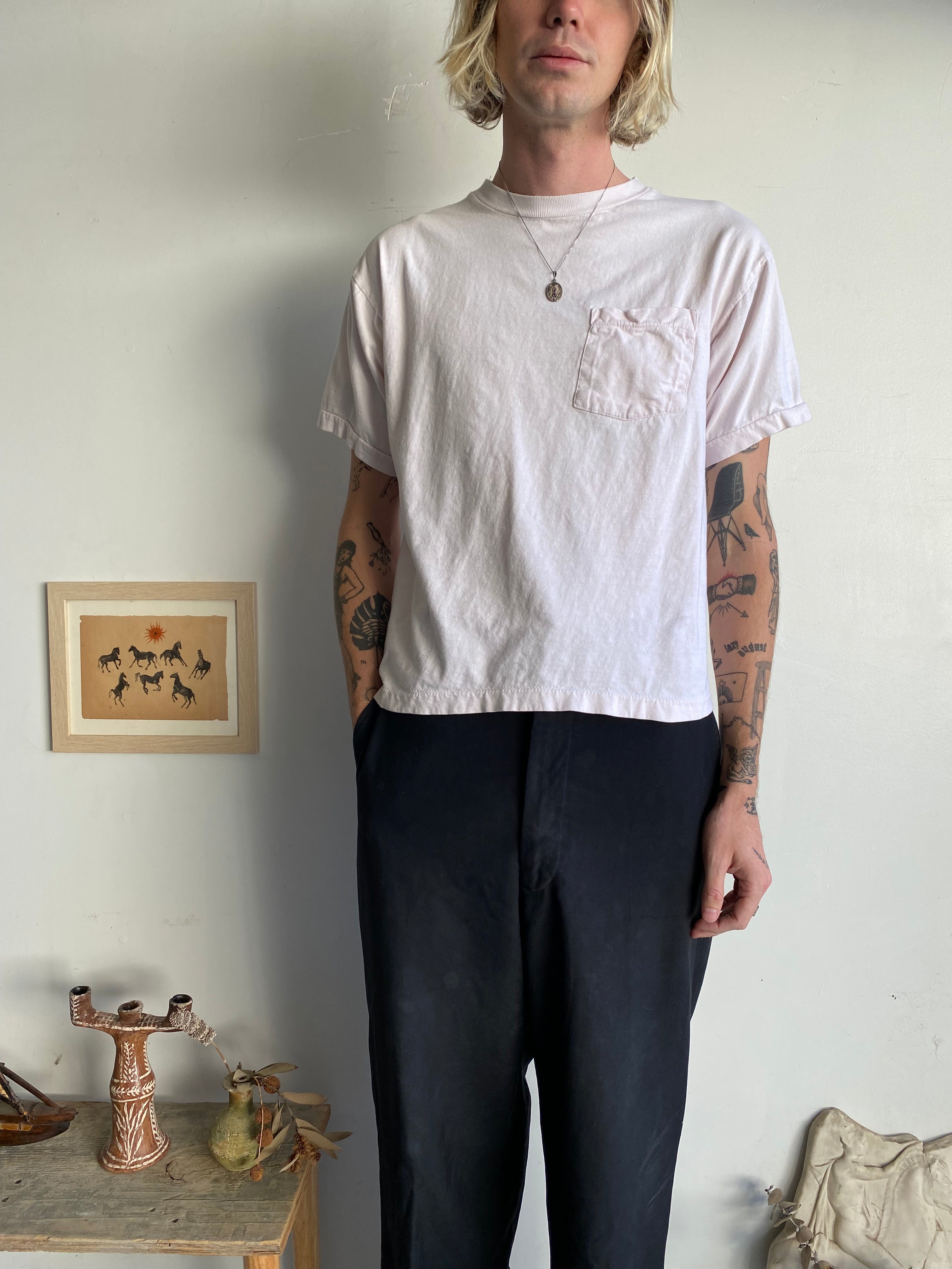 1980s Faded Pink Pocket Blank (M)