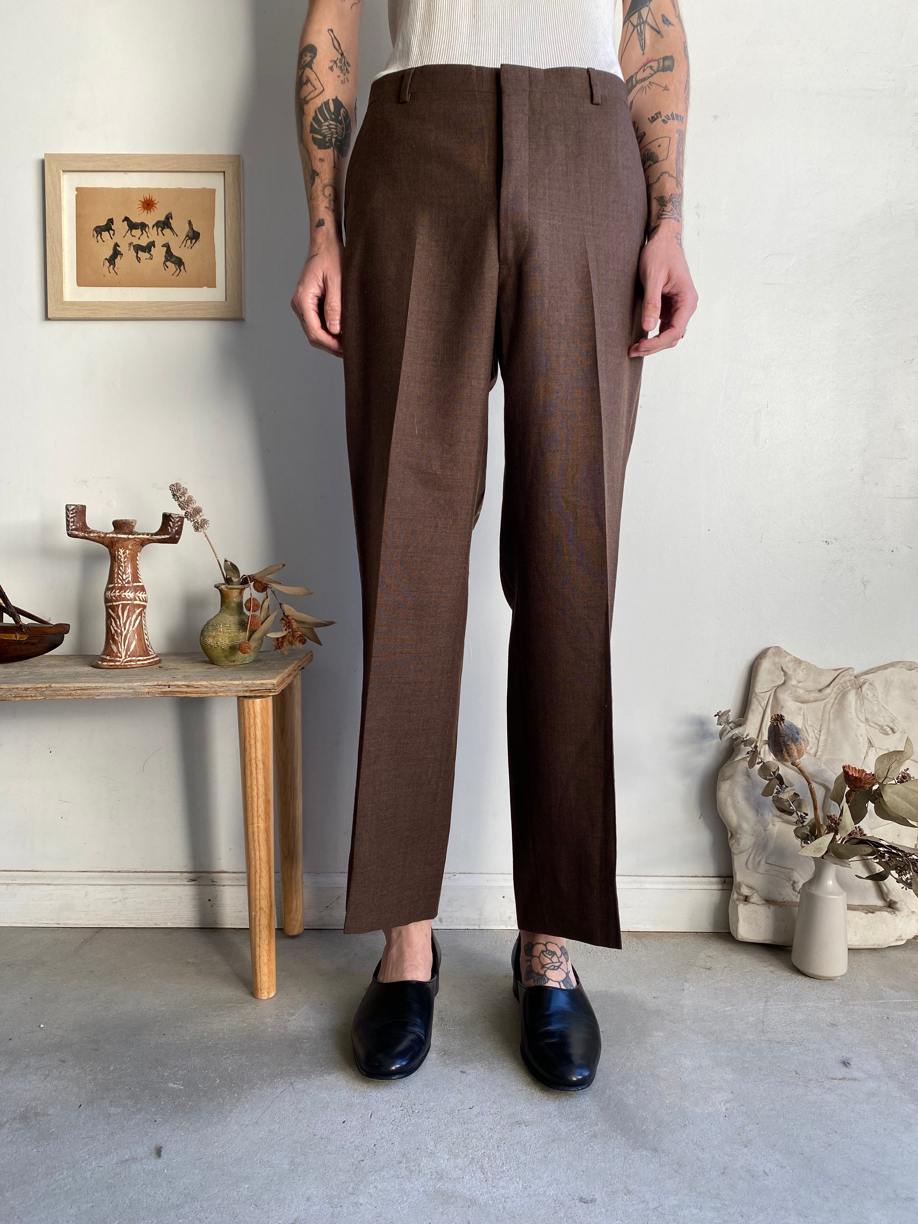 1980s Brown Trousers (34 x 30)