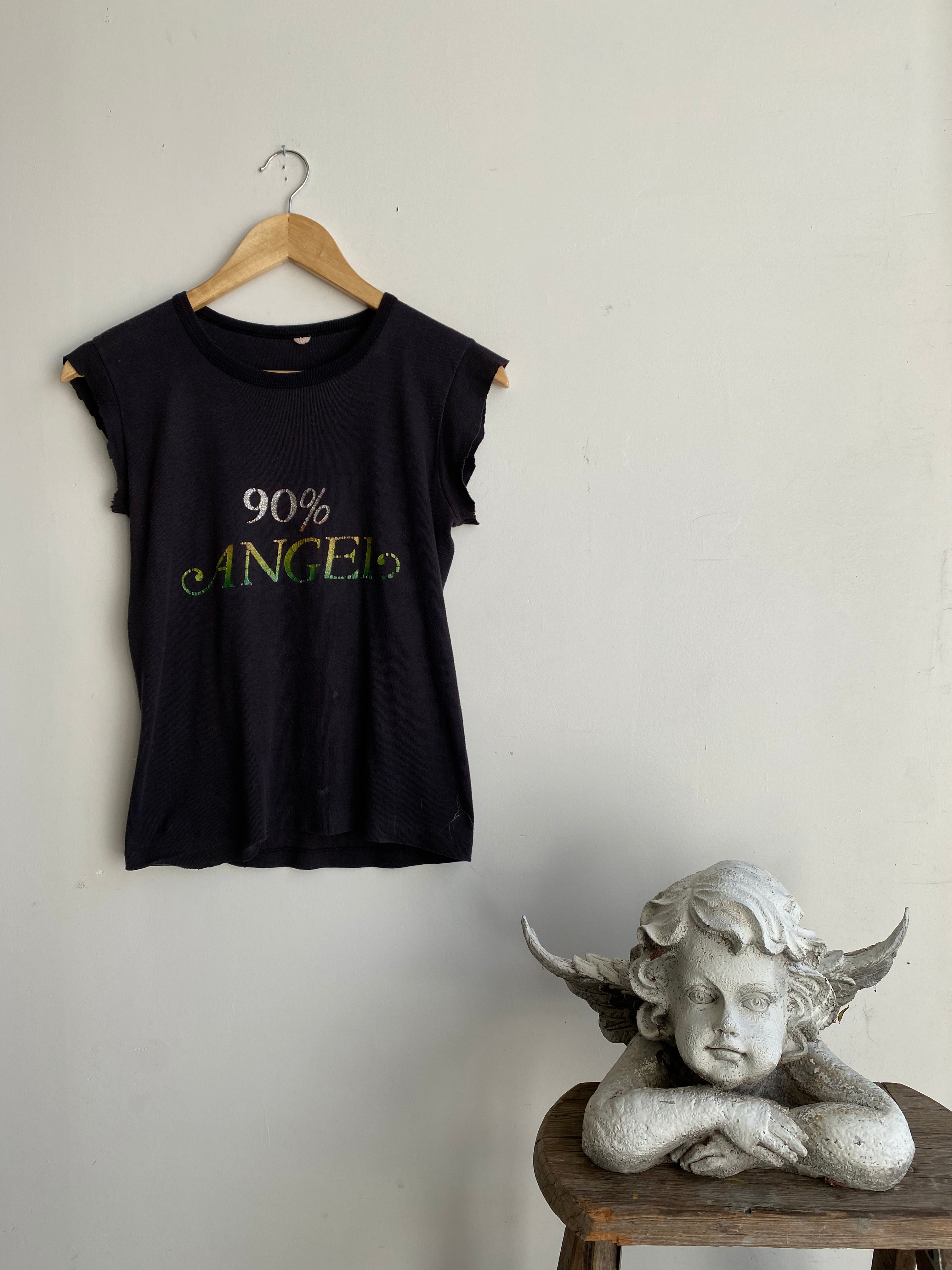 1970s Thrashed "90% Angel" Muscle Tee (XS/S)