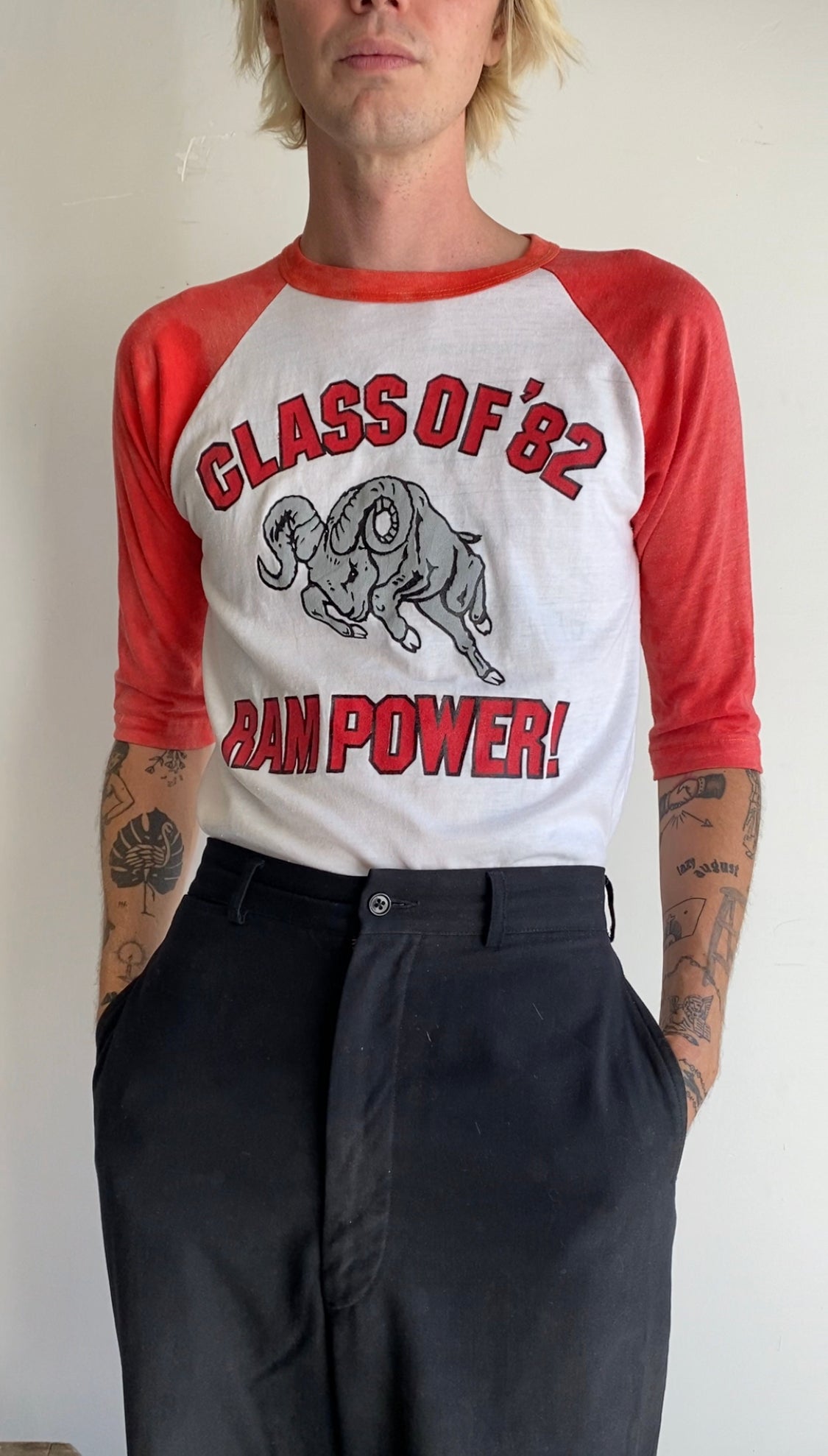 1982 "Ram Power!" Baseball Tee (M)