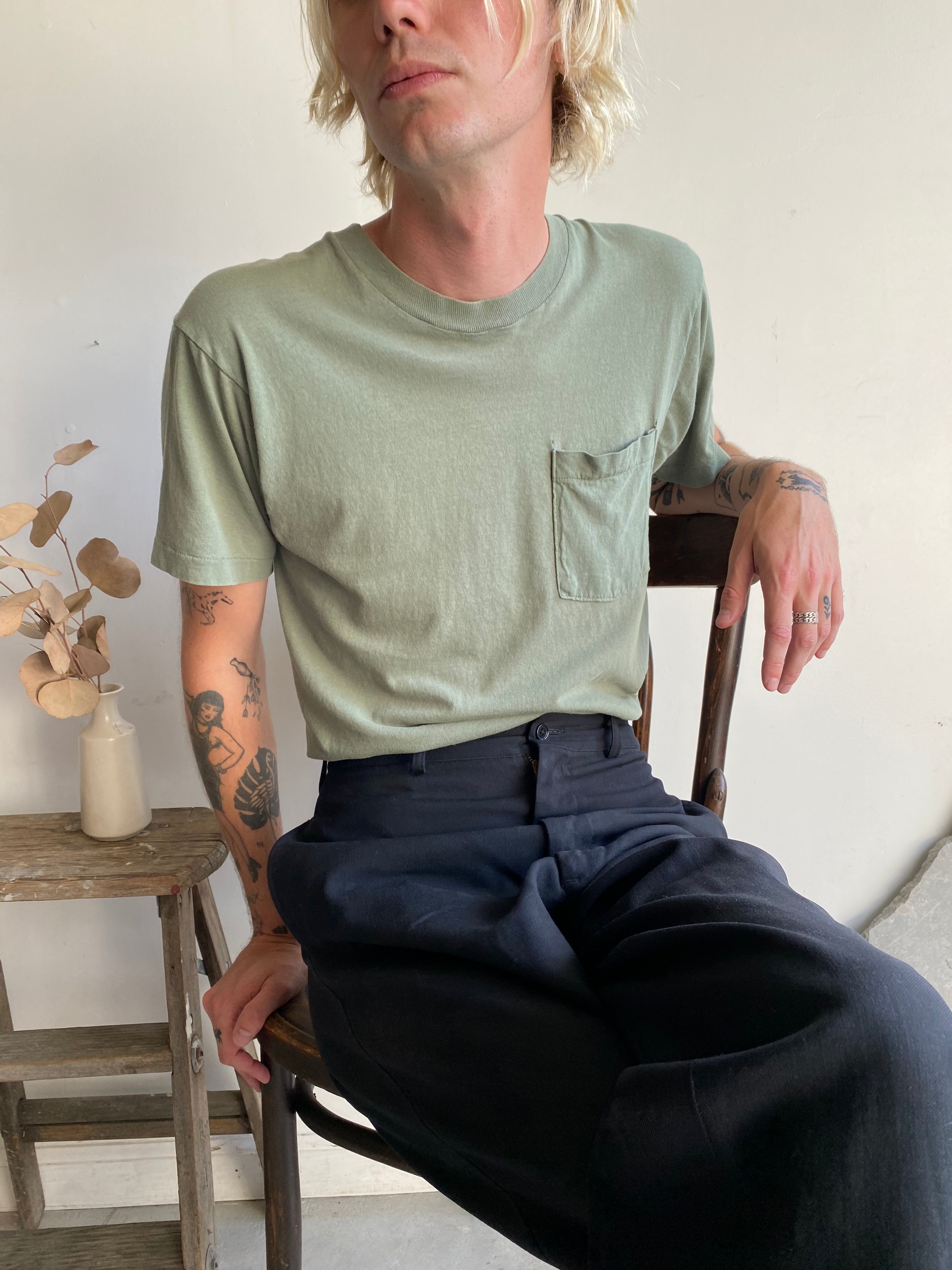 1980s Sage Green Pocket Blank (M)