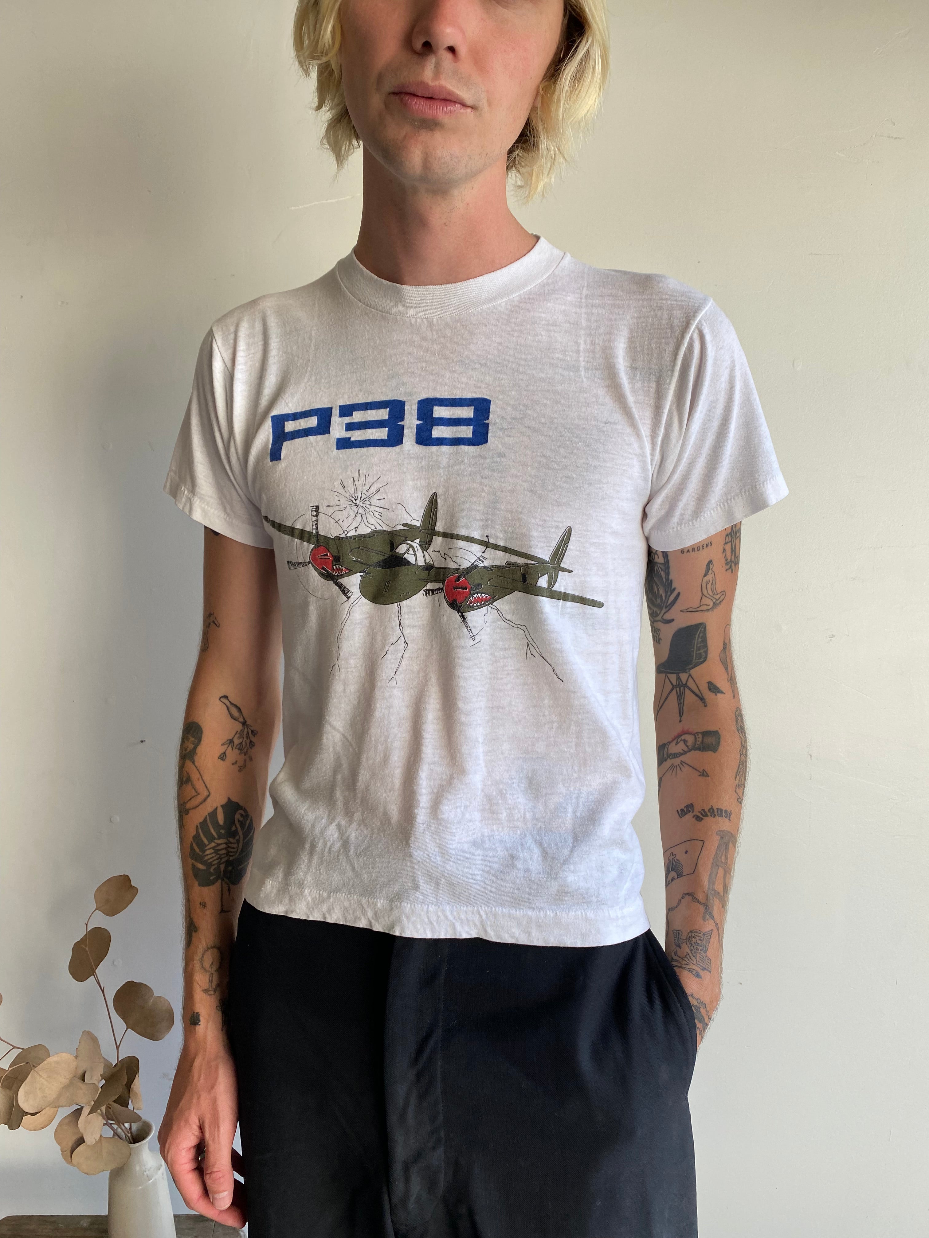 1980s P38 Bomber T-Shirt (S)