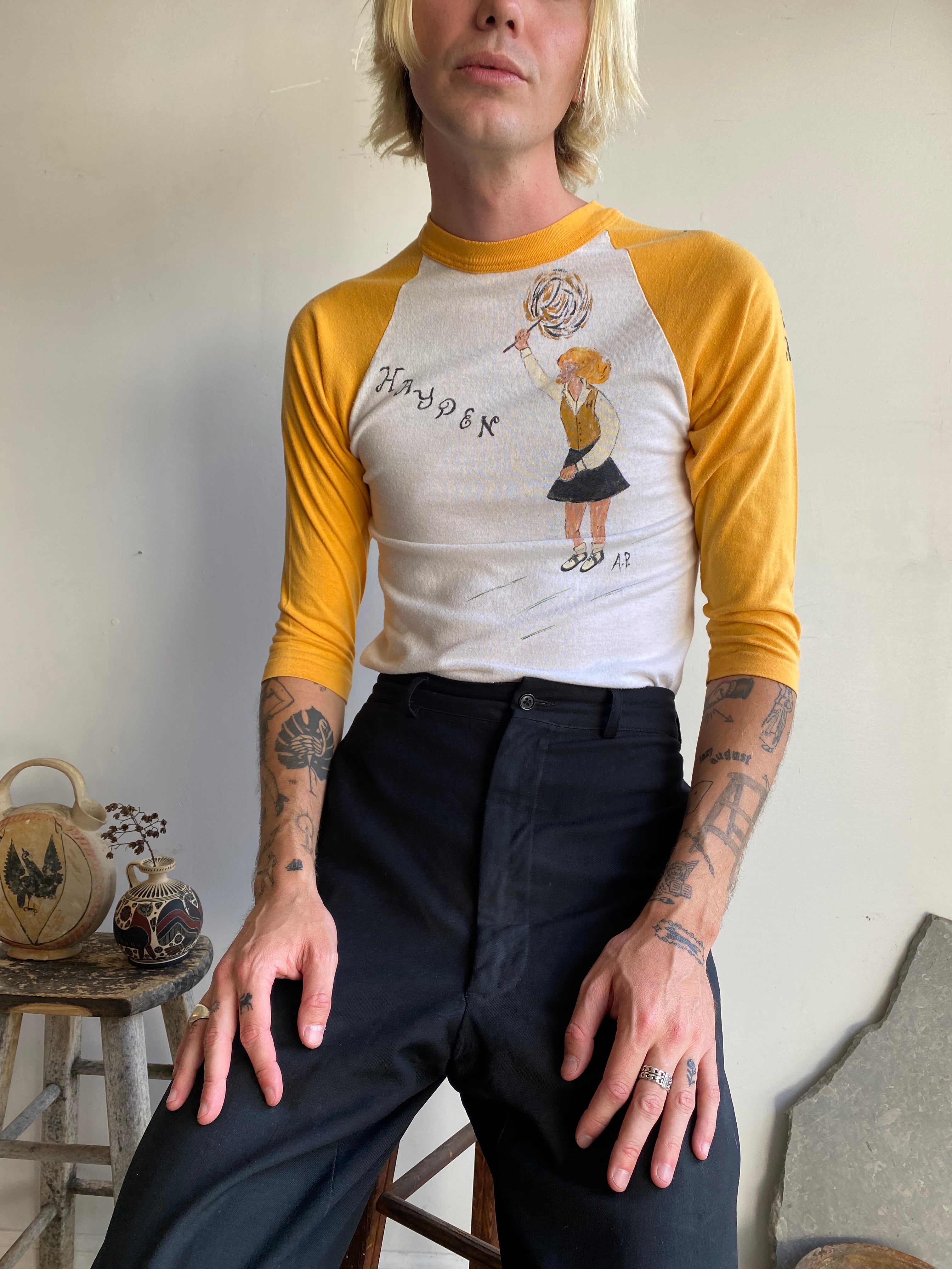 1970s Hand Drawn Hayden Baseball Tee (S)