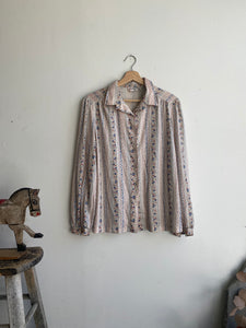 1980s Silky Floral Shirt (M)