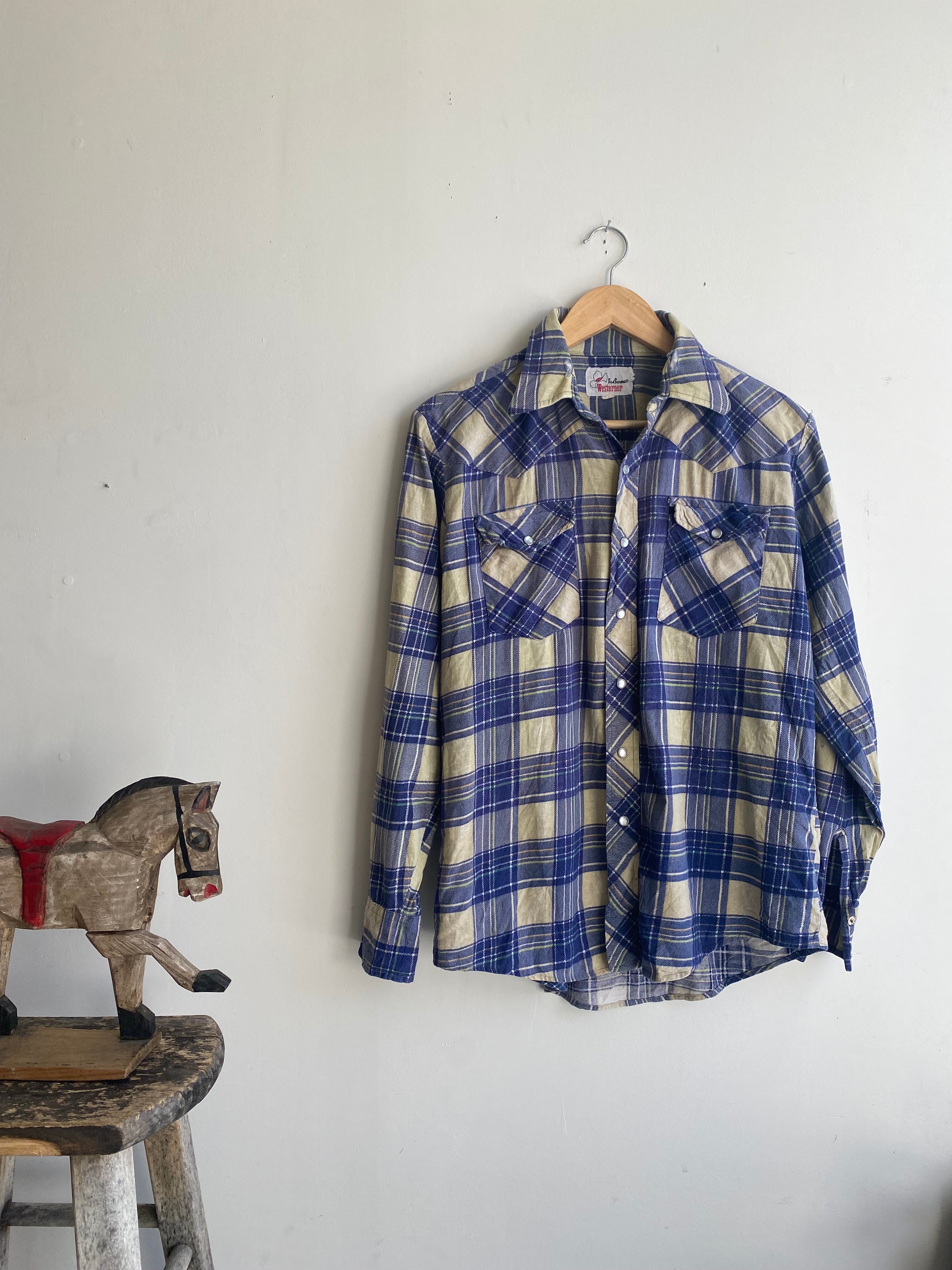 1980s Snap Button Cotton Western Shirt (M)