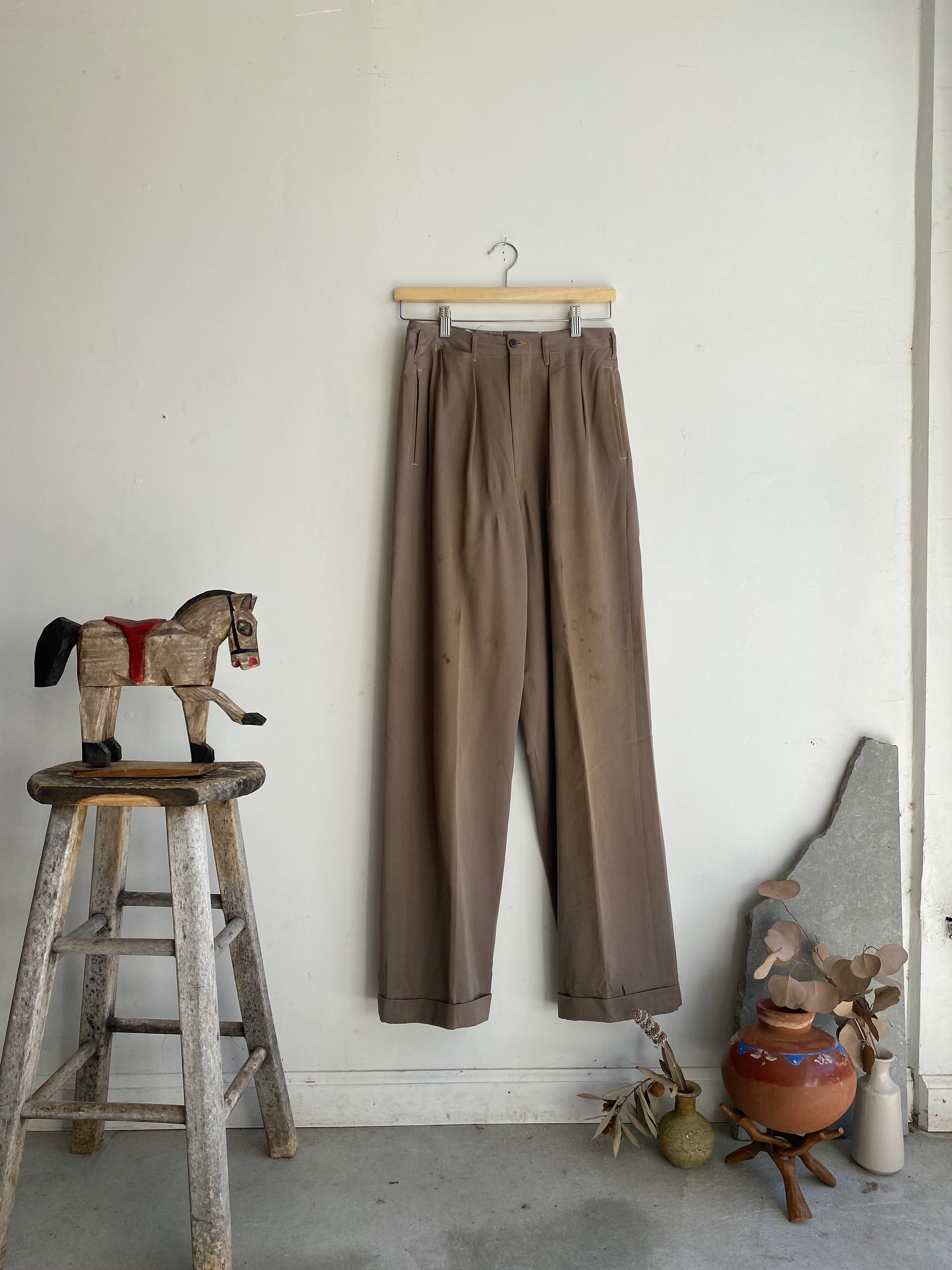 Beautiful 1940s Thrashed Trousers (27 x 31)
