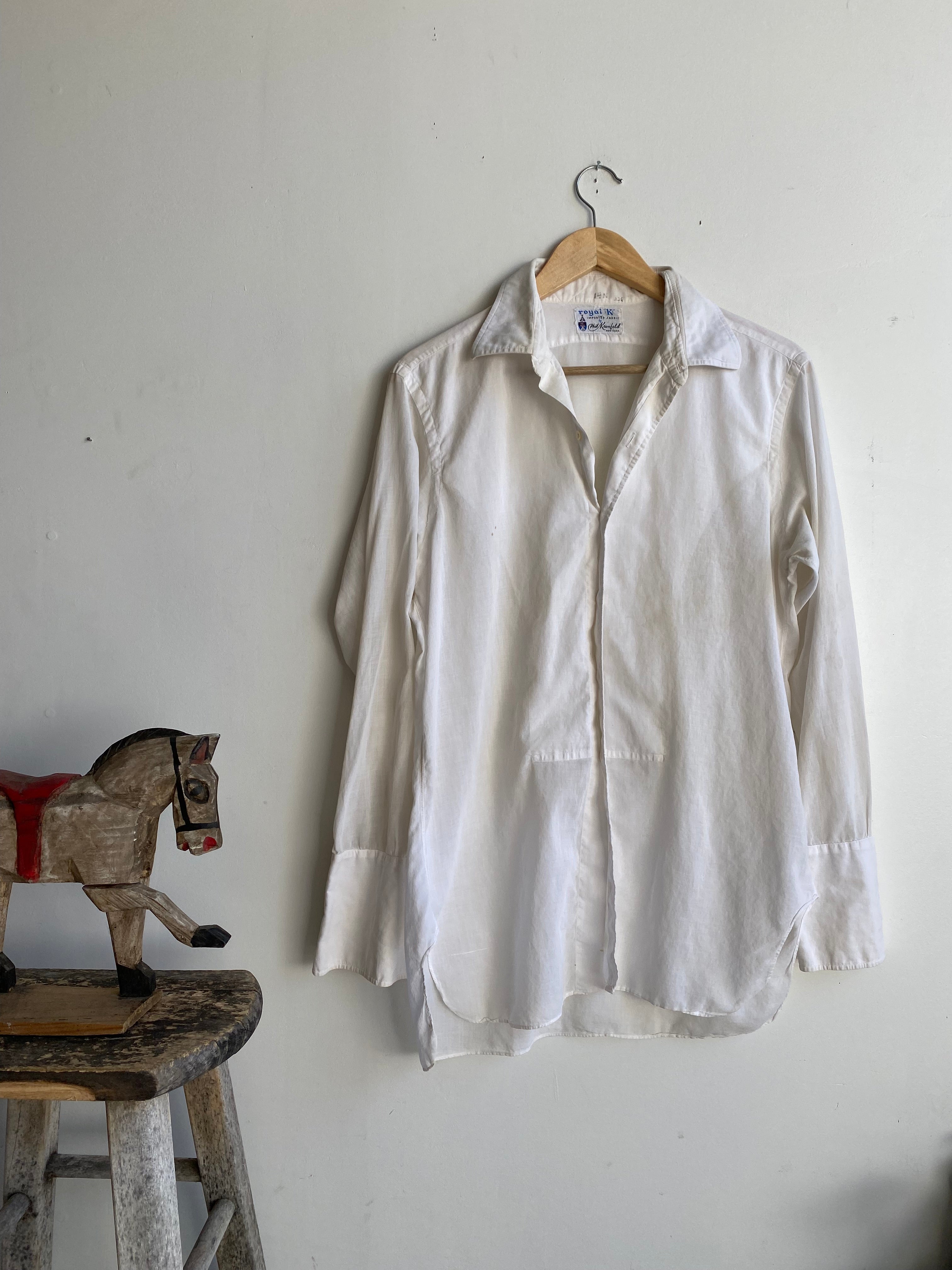 1960s Front Placket French Cuff Shirt (M/L)