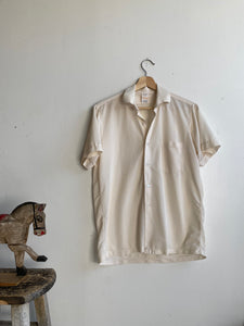 1980s Short Sleeve Poly Button Up (M)