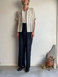 1960s Loop Collar Thrashed Short Sleeve Button-Up (Boxy L)