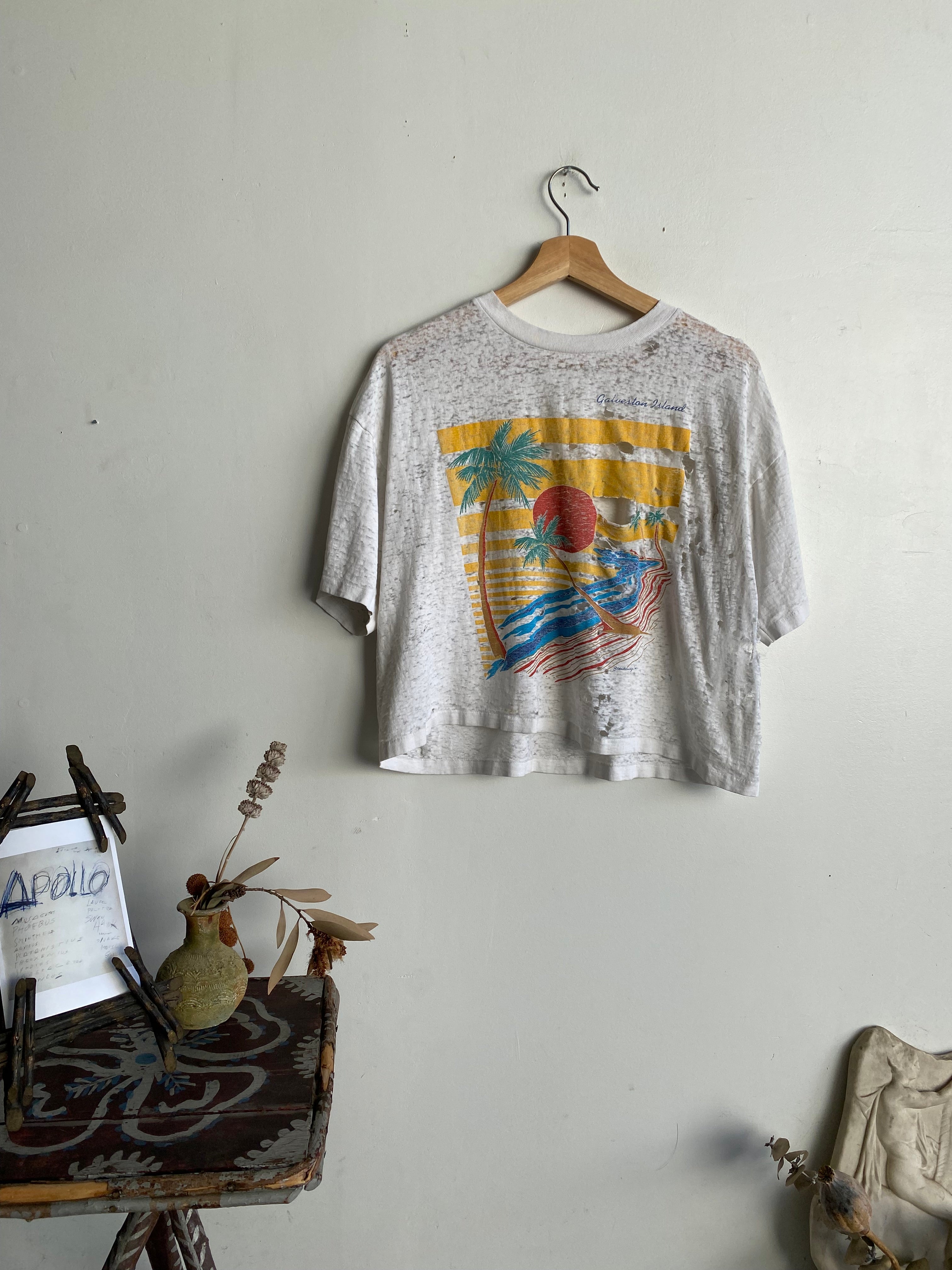 1980s Thrashed Galveston Island T-Shirt (Cropped S/M)