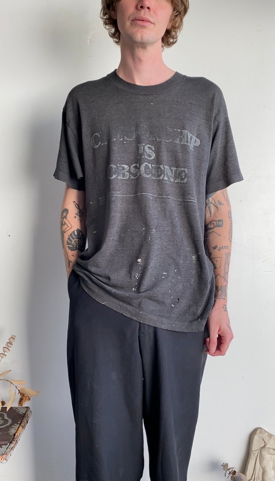 1990 Thrashed Robert Maplethorpe "Censorship is Obscene" Tee (XL)