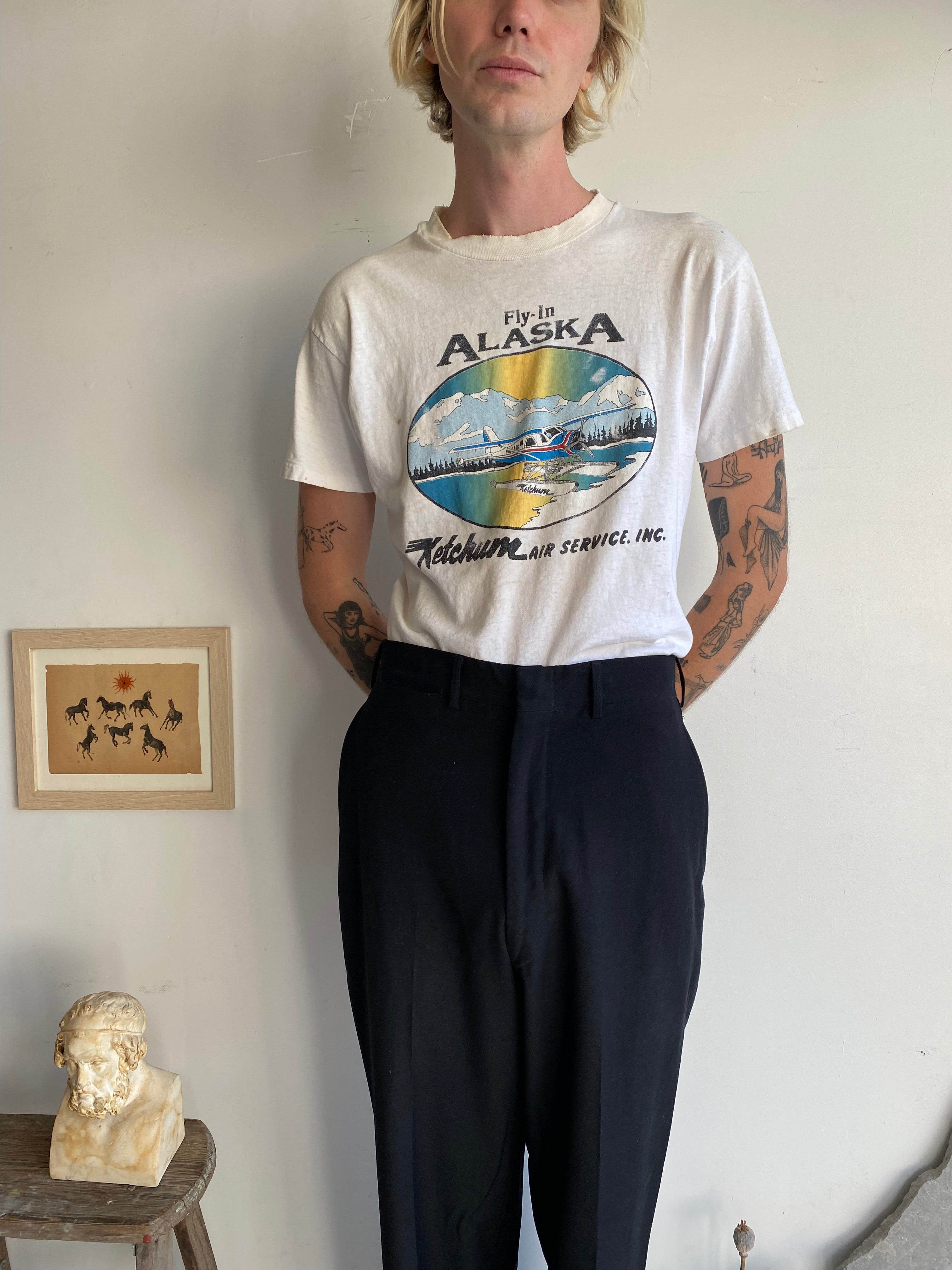 1980s Stained Alaska Air Service T-Shirt (M)