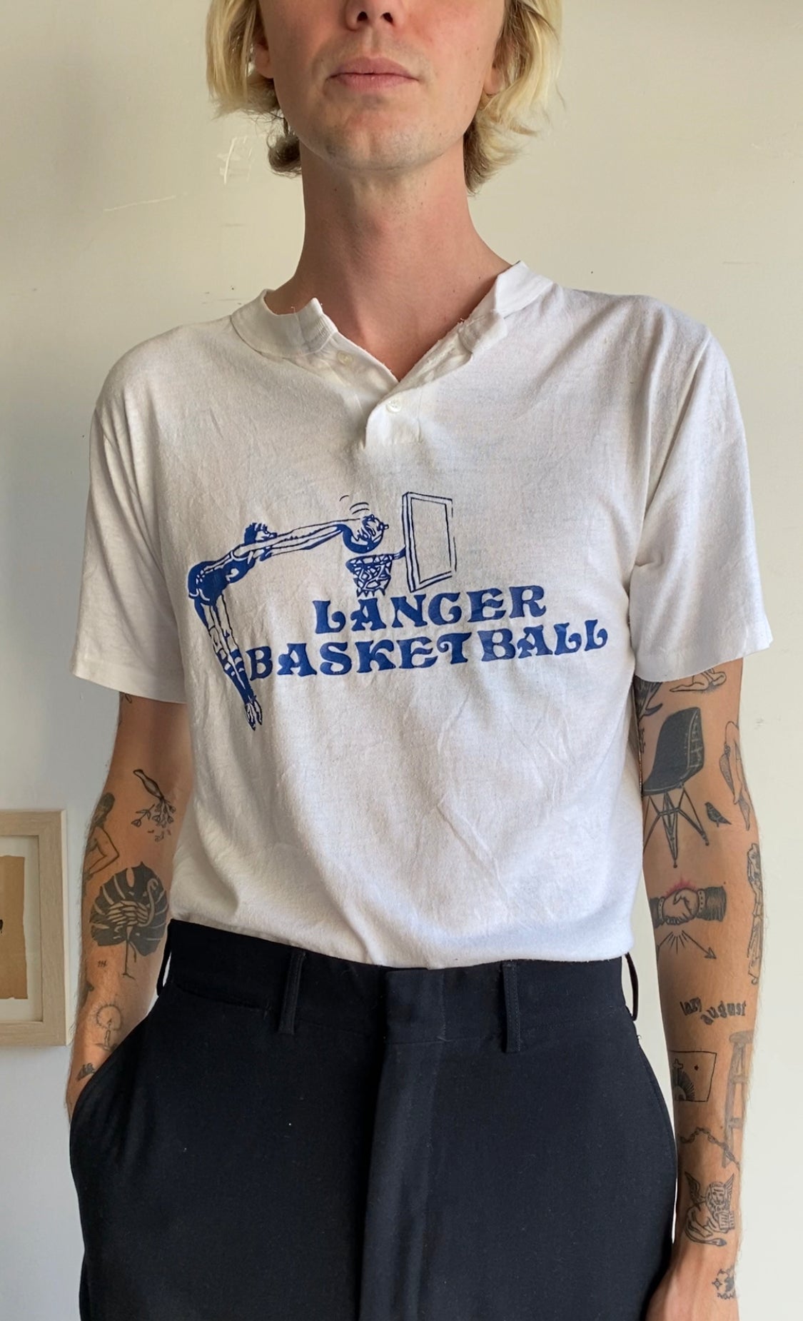 1980s Lancer Basketball Henley (Boxy M)