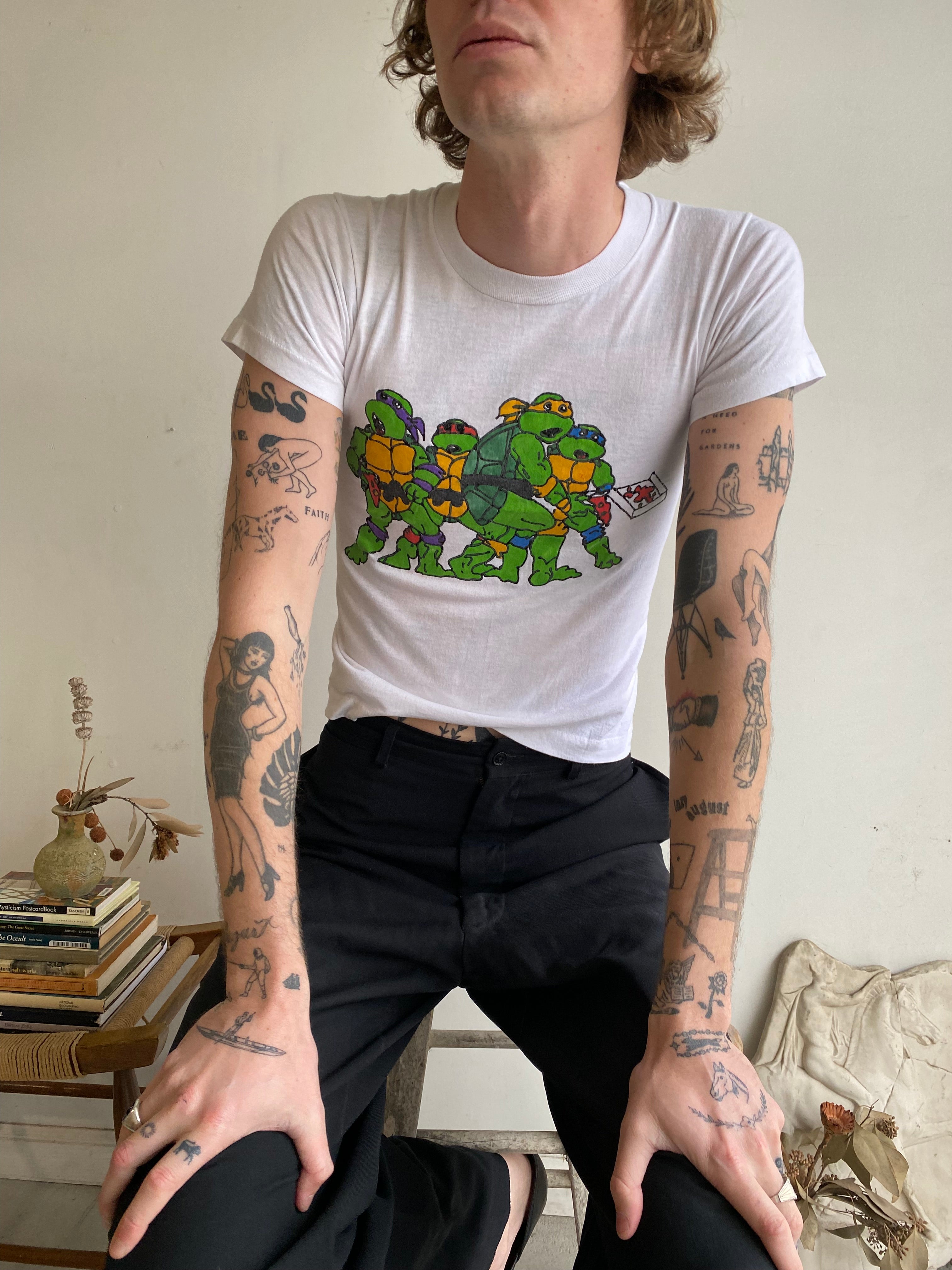 1990s Hand-Drawn Teenage Mutant Ninja Turtles Tee (XS)