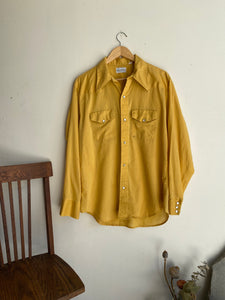 1970s Yellow Pearl Snap Western (L)