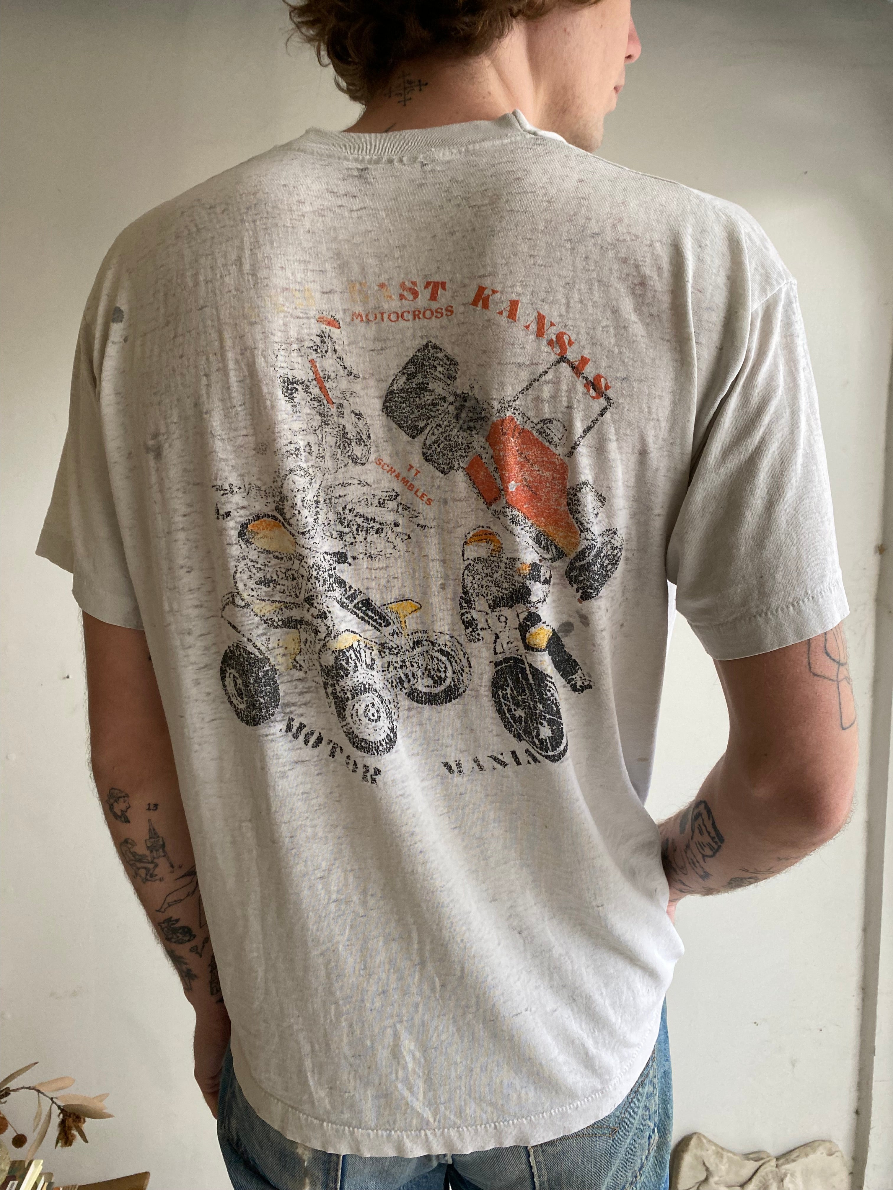 1980s Well-Worn North East Kansas Motocross Tee (M)