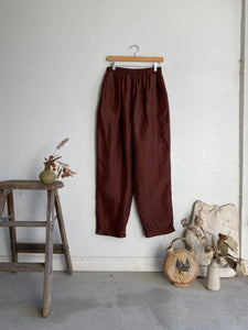 1980s Burgundy Silk Pants (Fits Between a 28 and 31"