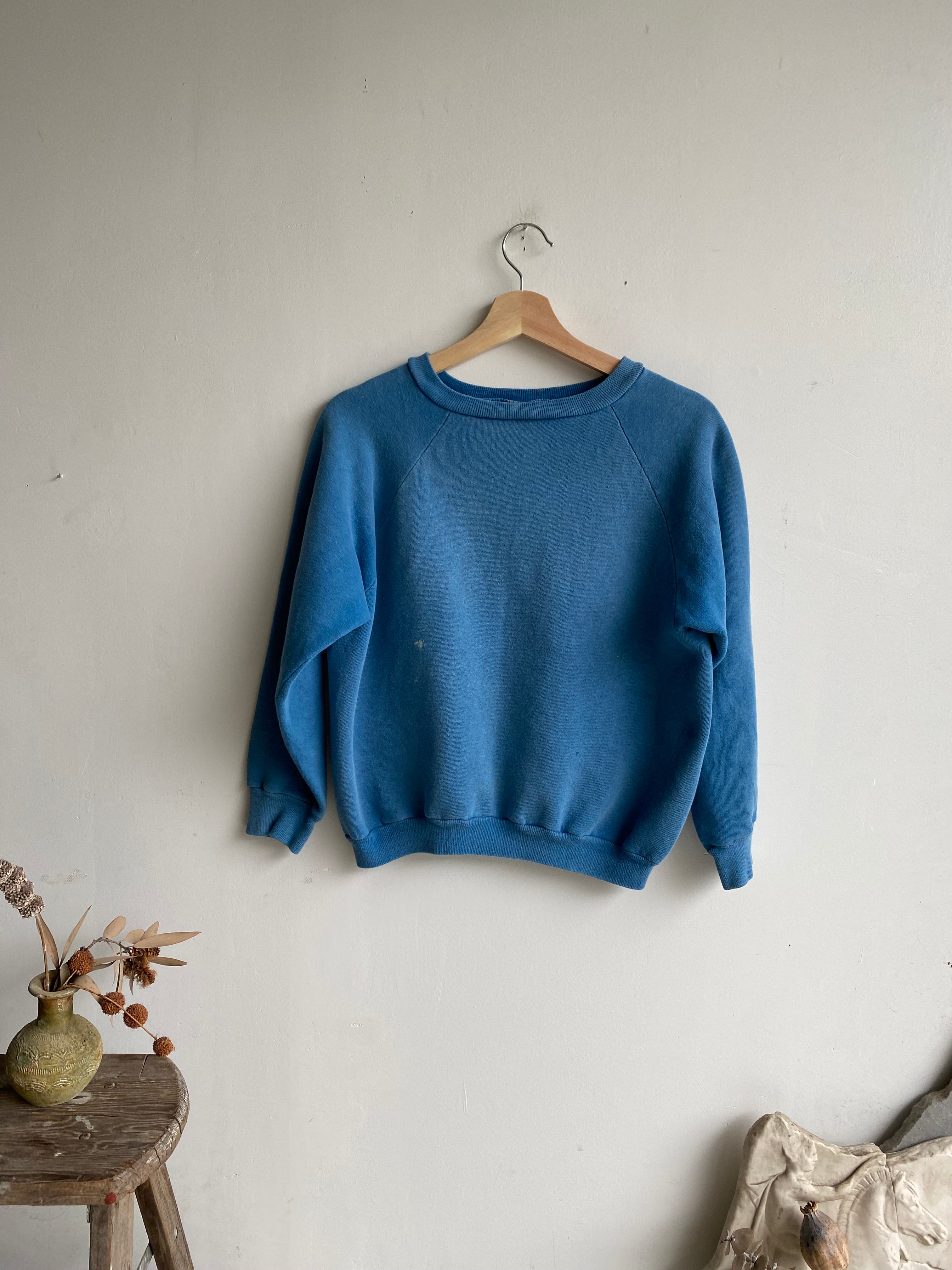 1970s Faded Blue Sweatshirt (Boxy XS)