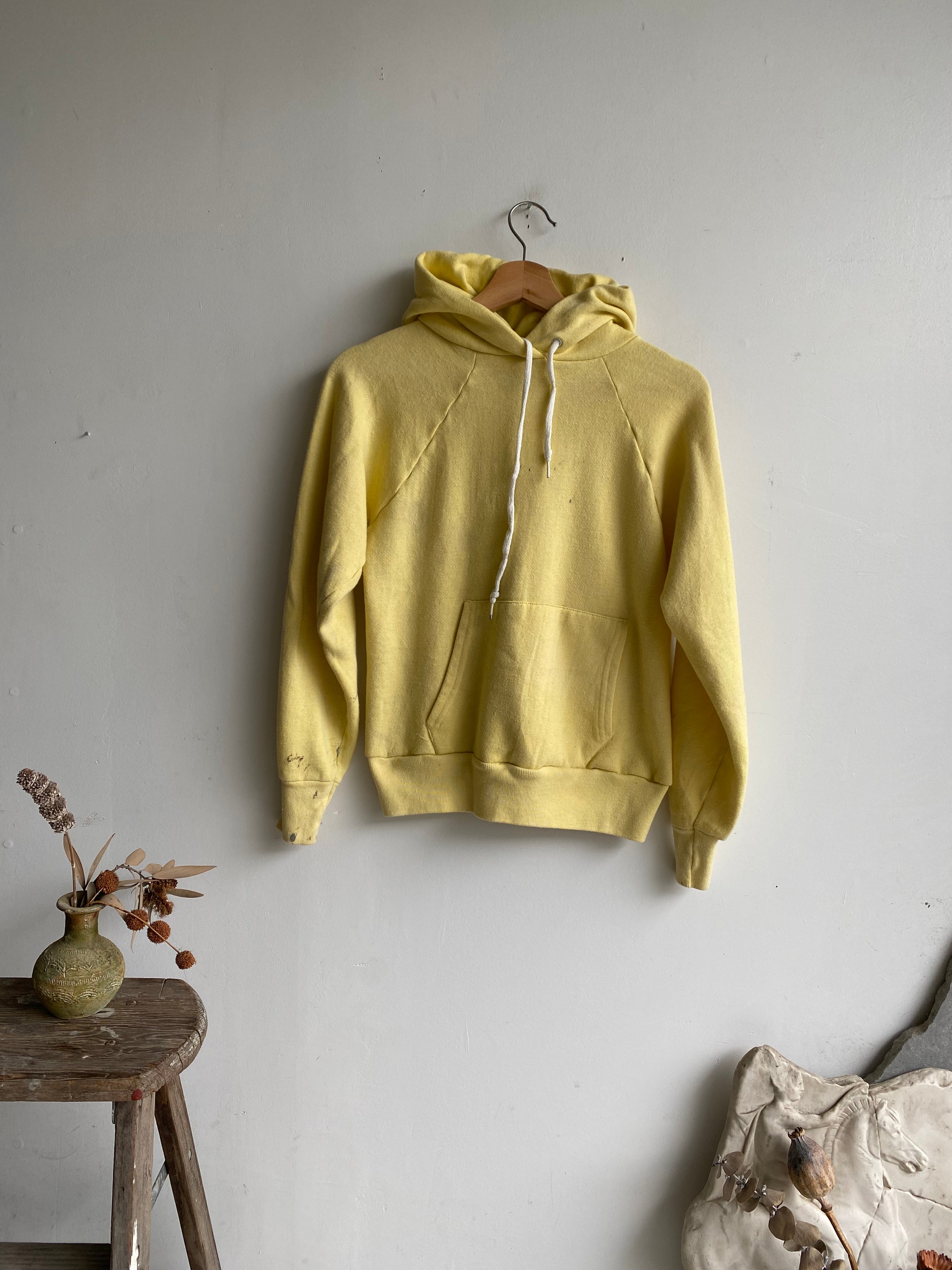 1970s Well-Worn Yellow Hoodie (S)