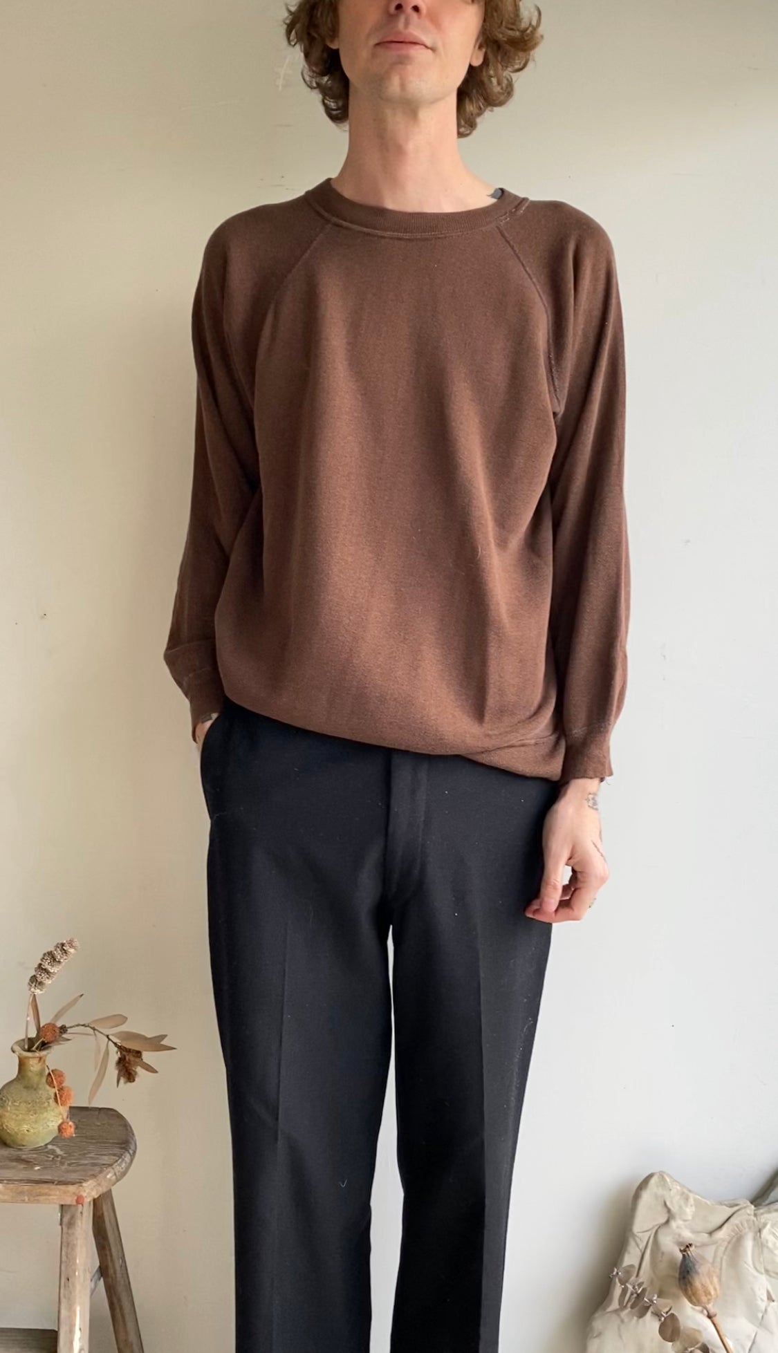 1970s Faded Brown Sweatshirt (L)