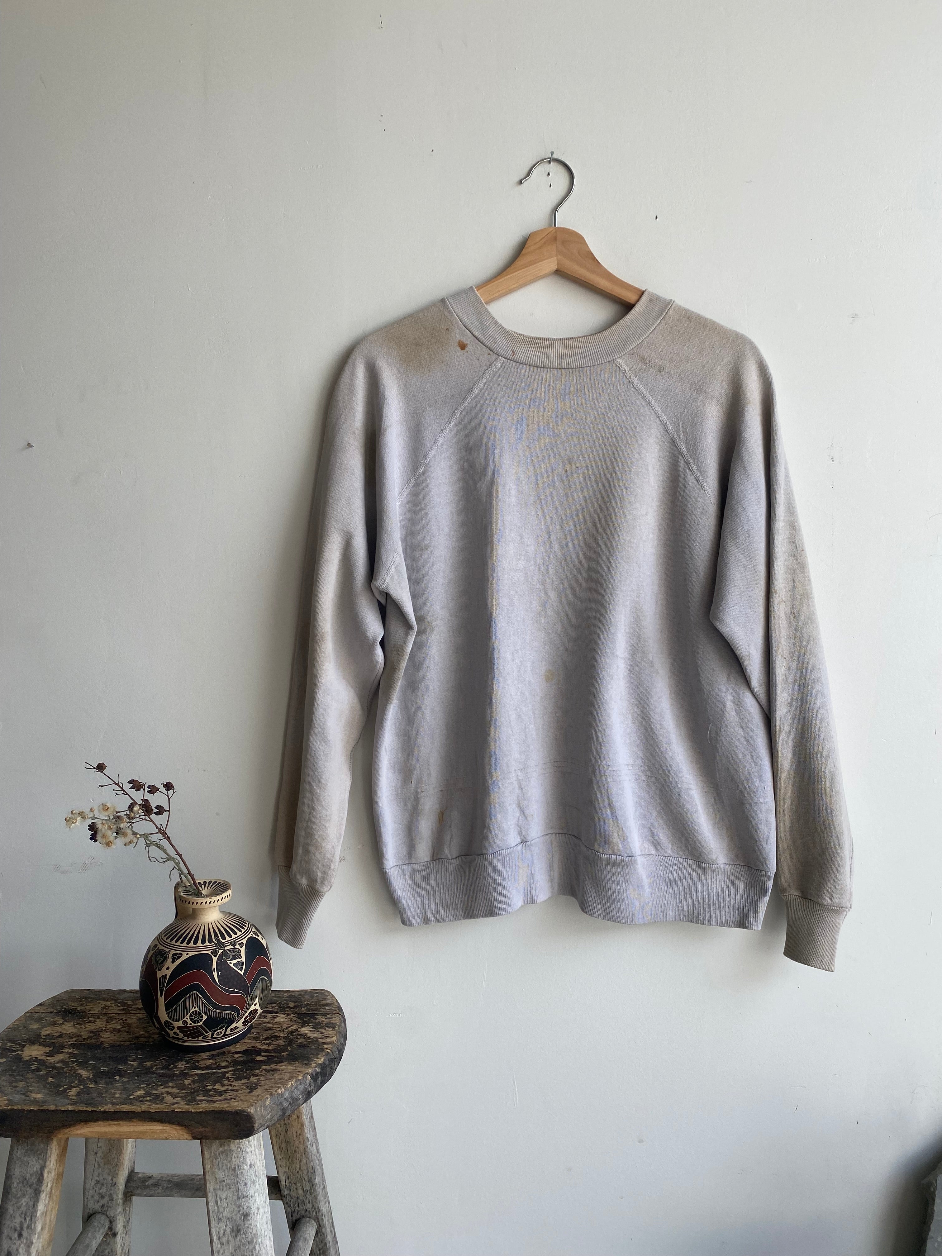 1970s Stained Blank Taupe Sweatshirt (Boxy M)