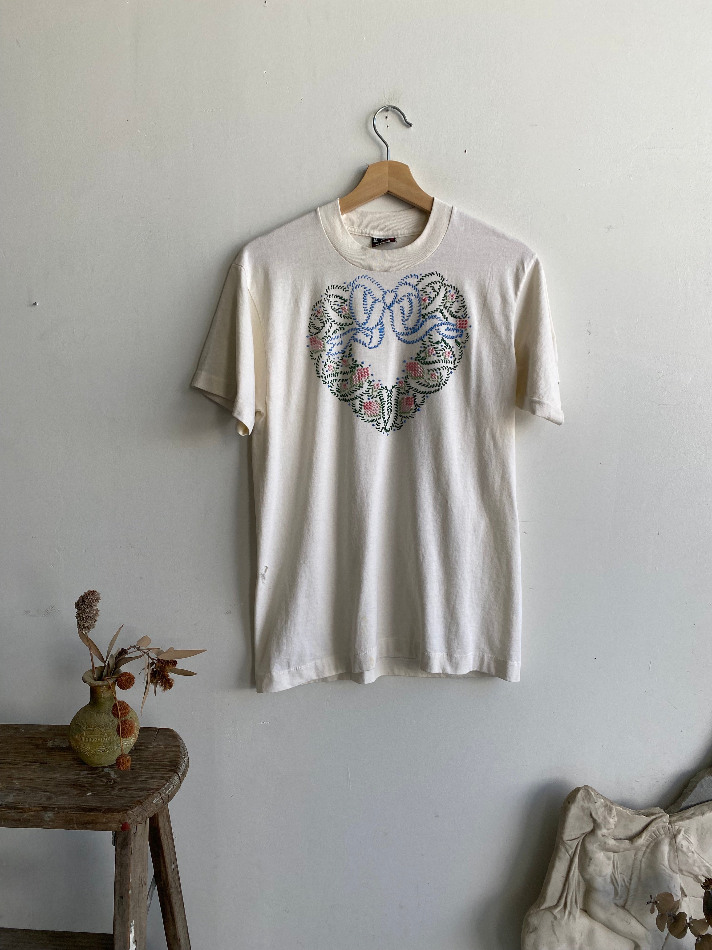1980s Bubble Print Heart Tee (S/M)