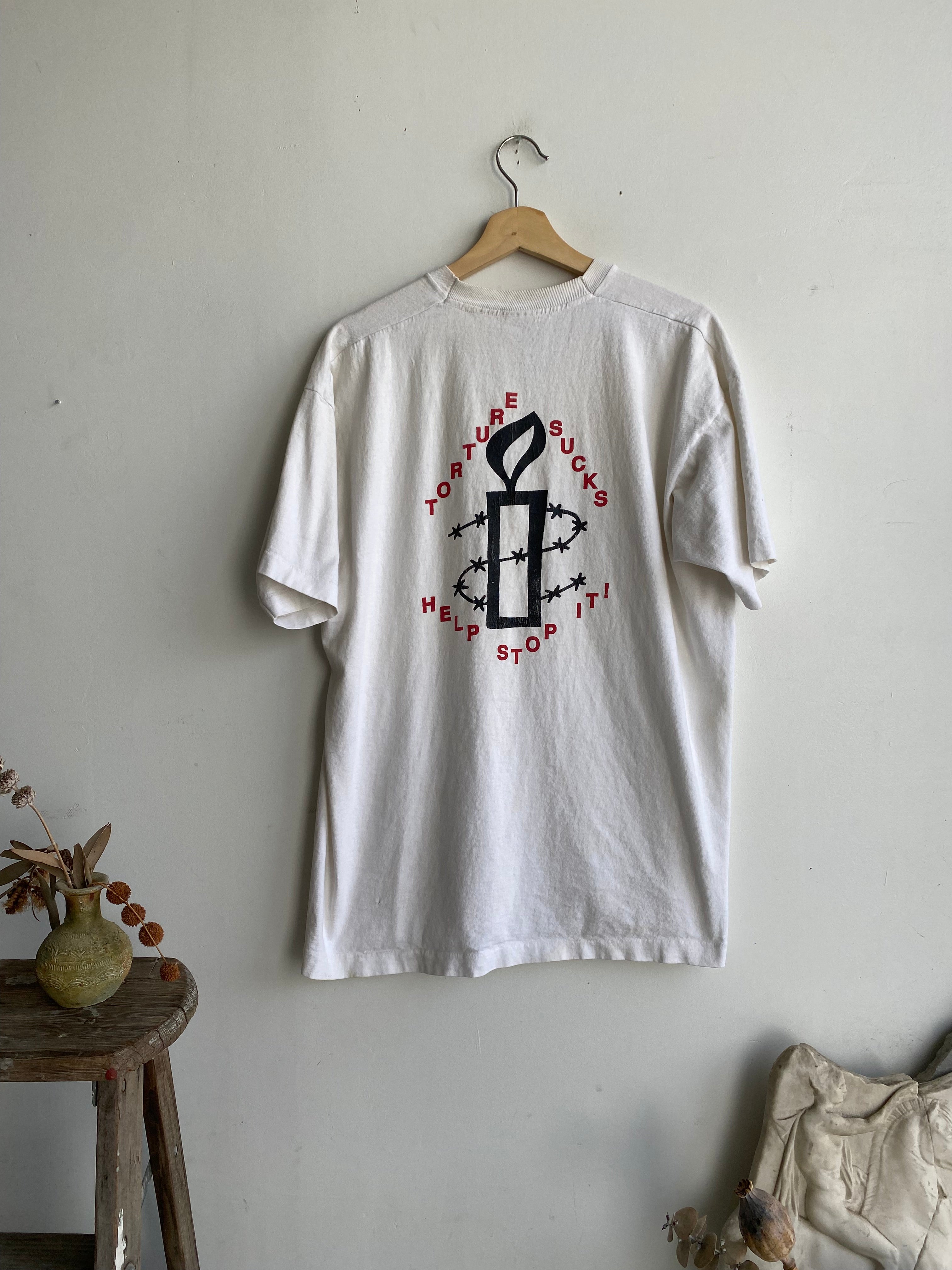 1990s "Torture Sucks" Amnesty International T-Shirt (XXL)