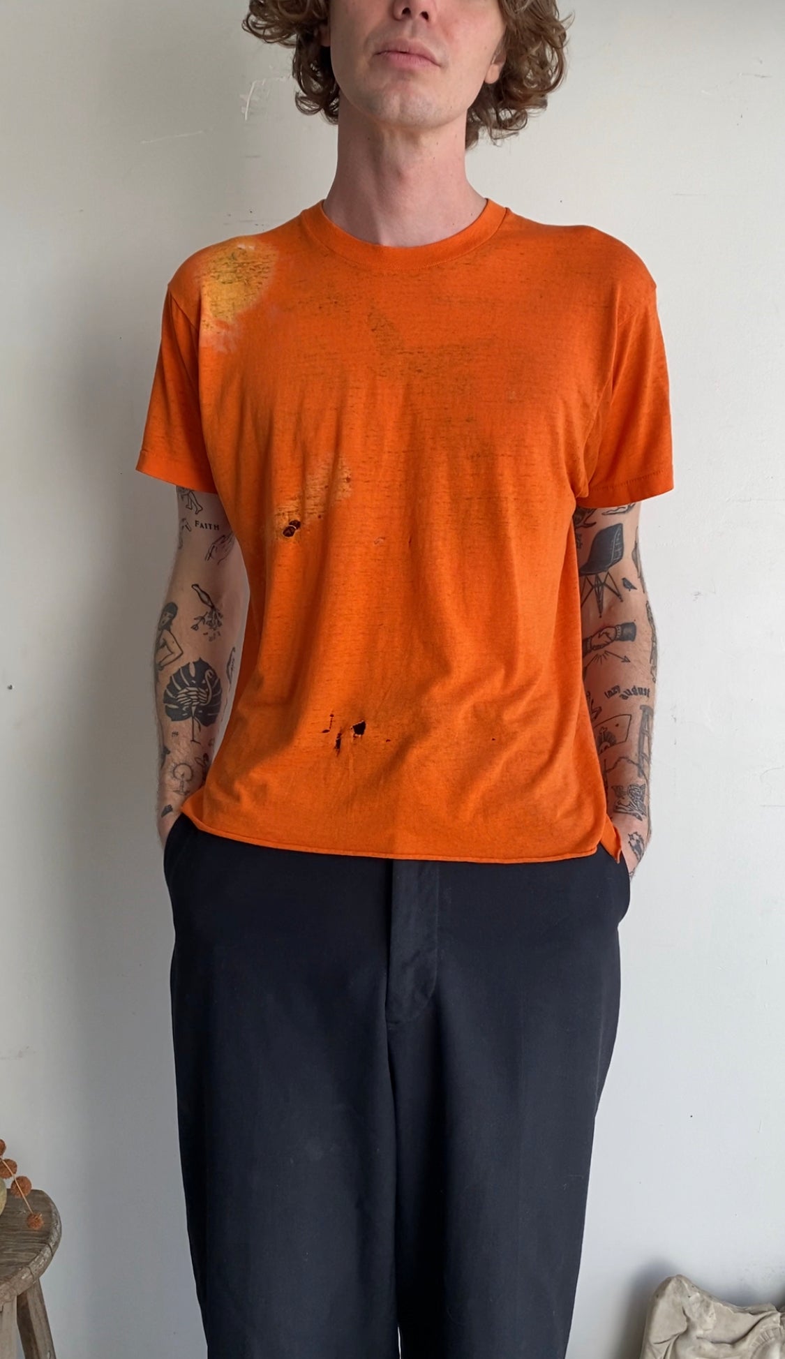 1980s Thrashed Orange Blank (M)