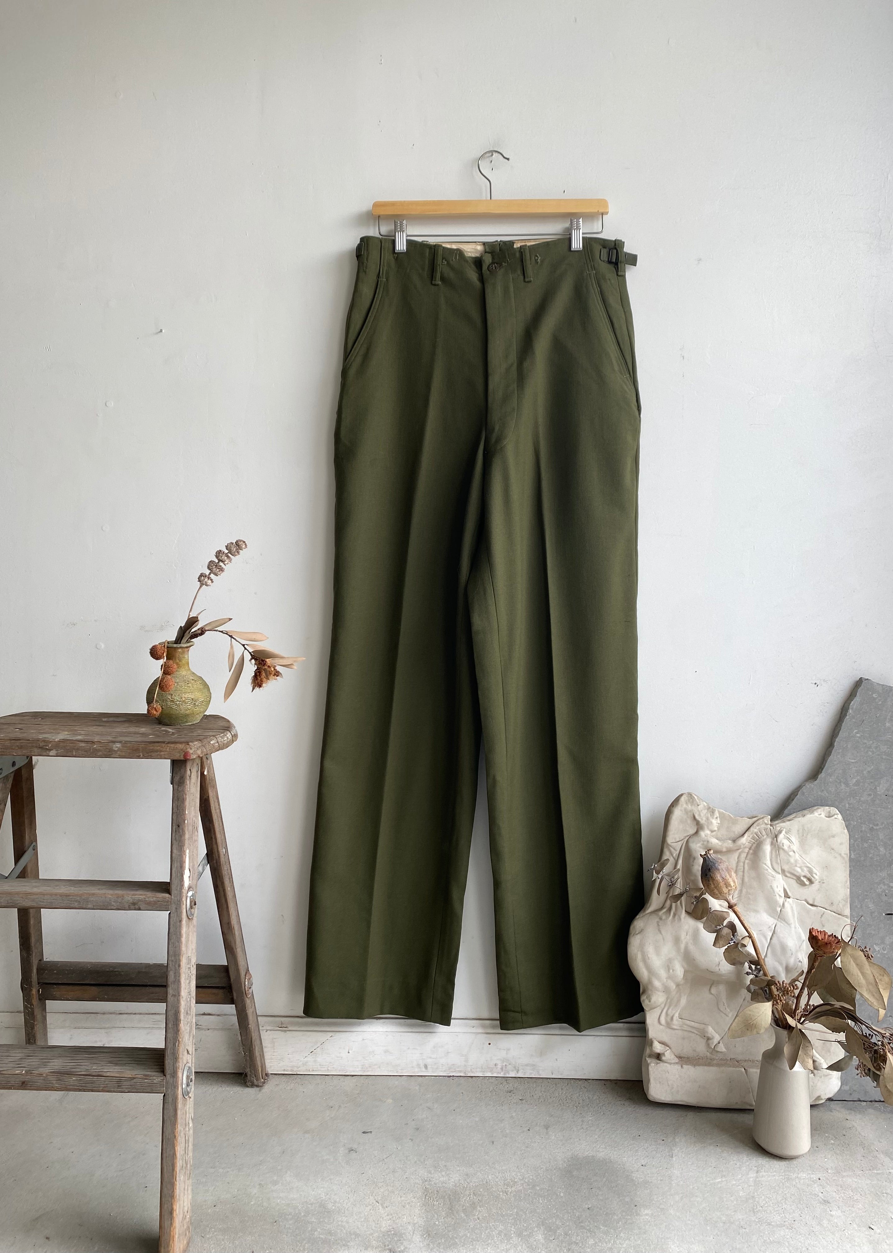 1960s Green Military Trousers (32 x 34)