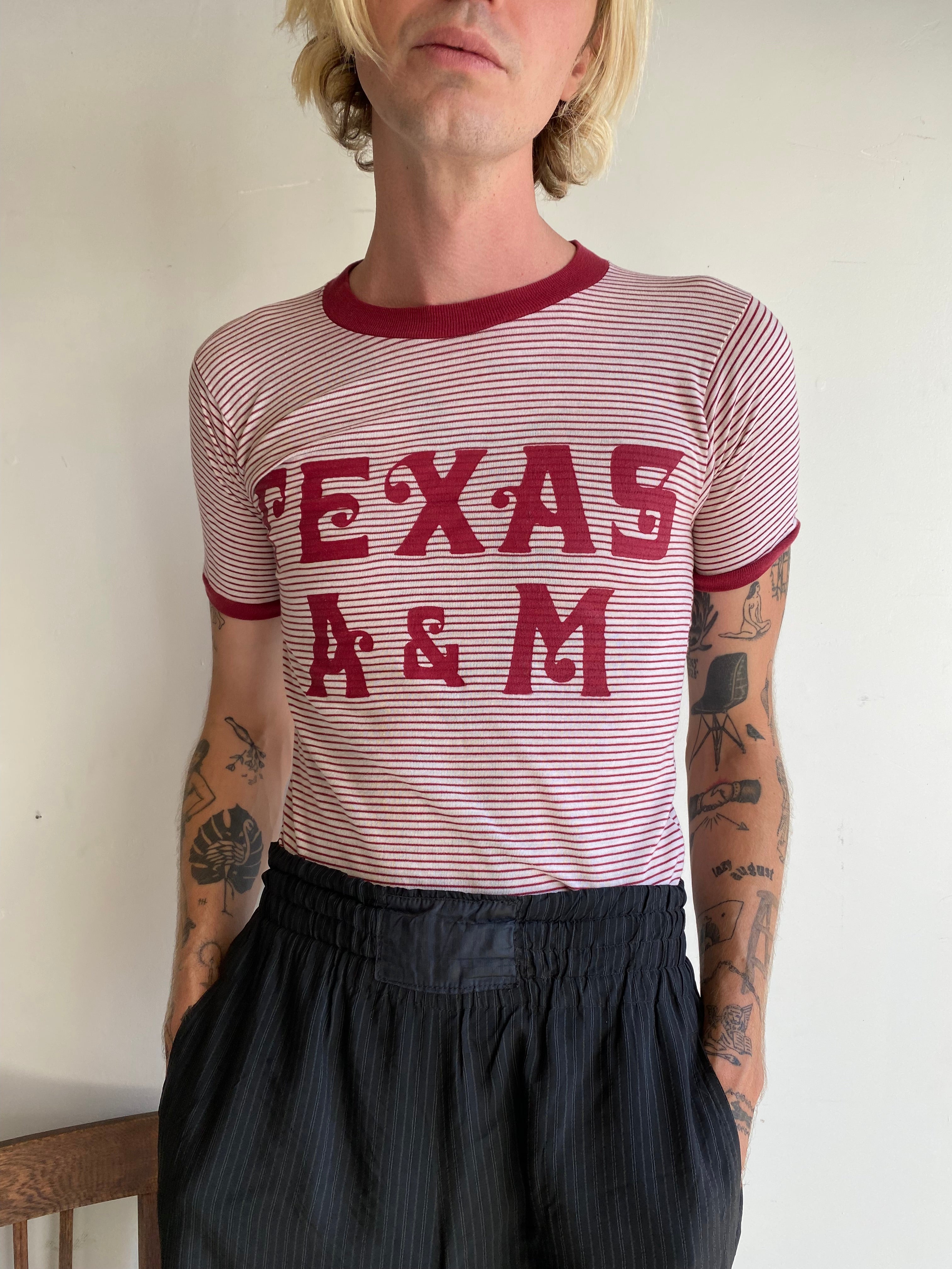 1970s Texas A&M Striped Ringer (XS/S)