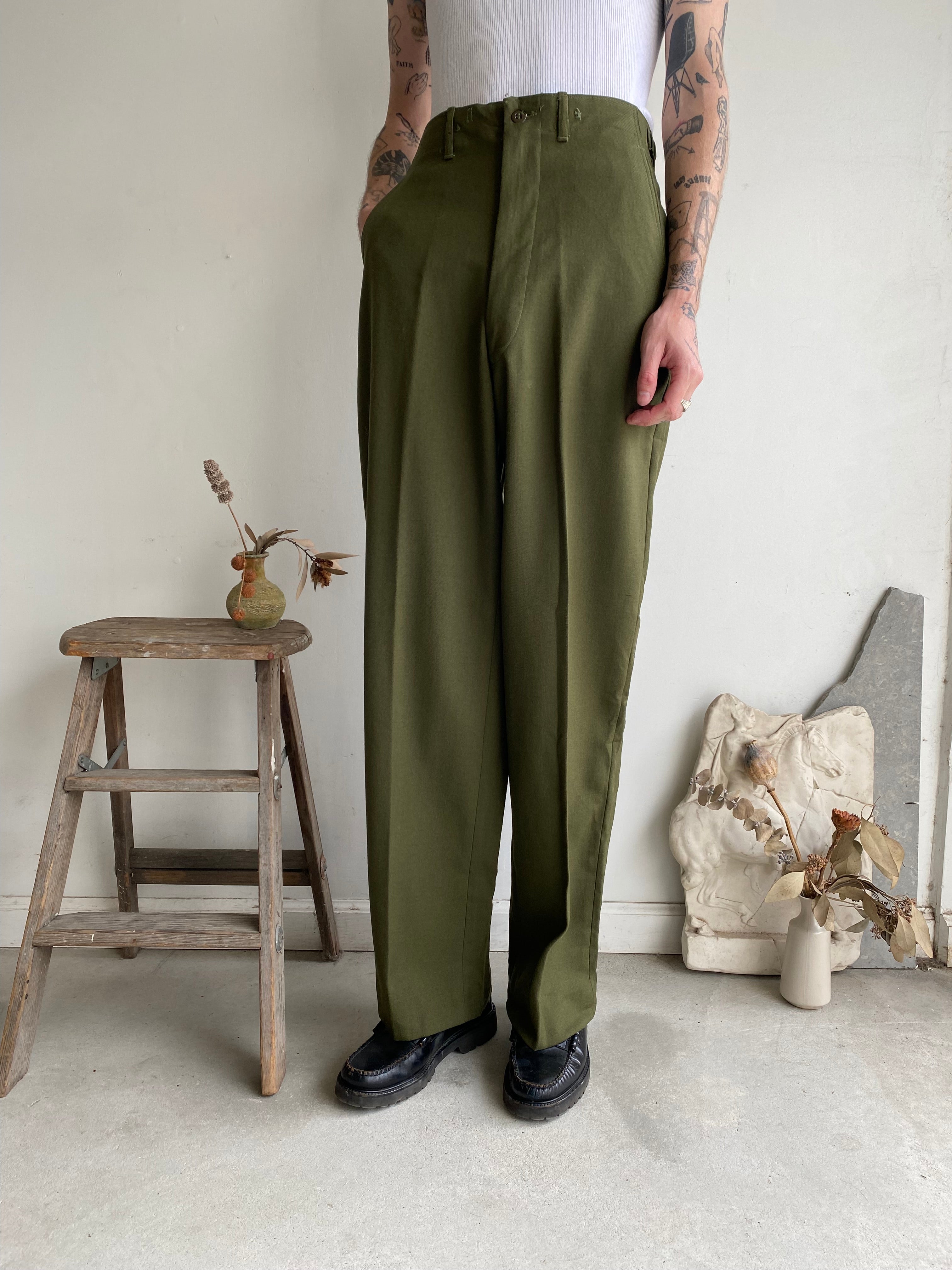 1960s Green Military Trousers (32 x 34)