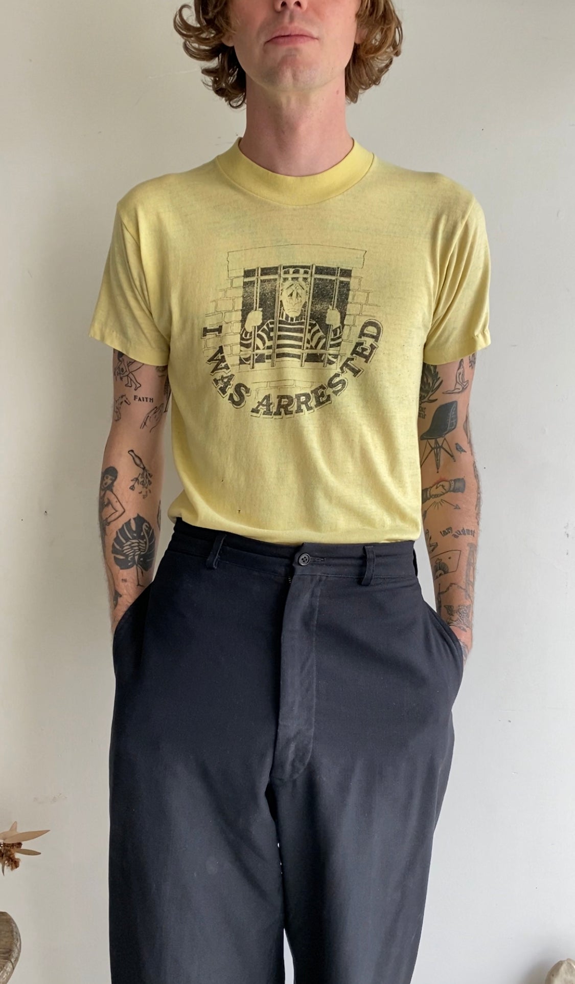 1980s "I Was Arrested" T-Shirt (M)