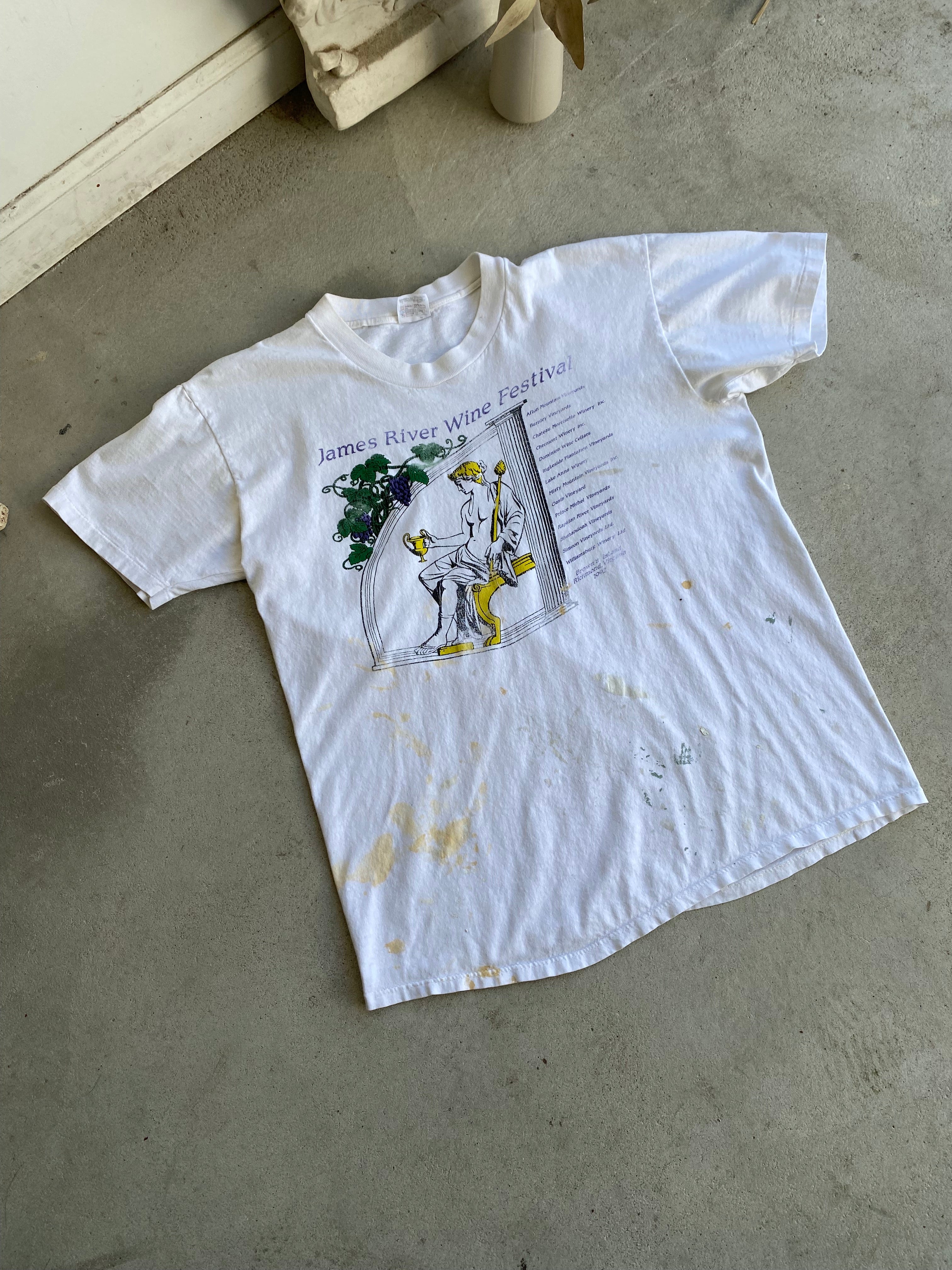 1980s Paint Splattered James River Wine Festival Tee (M/L)