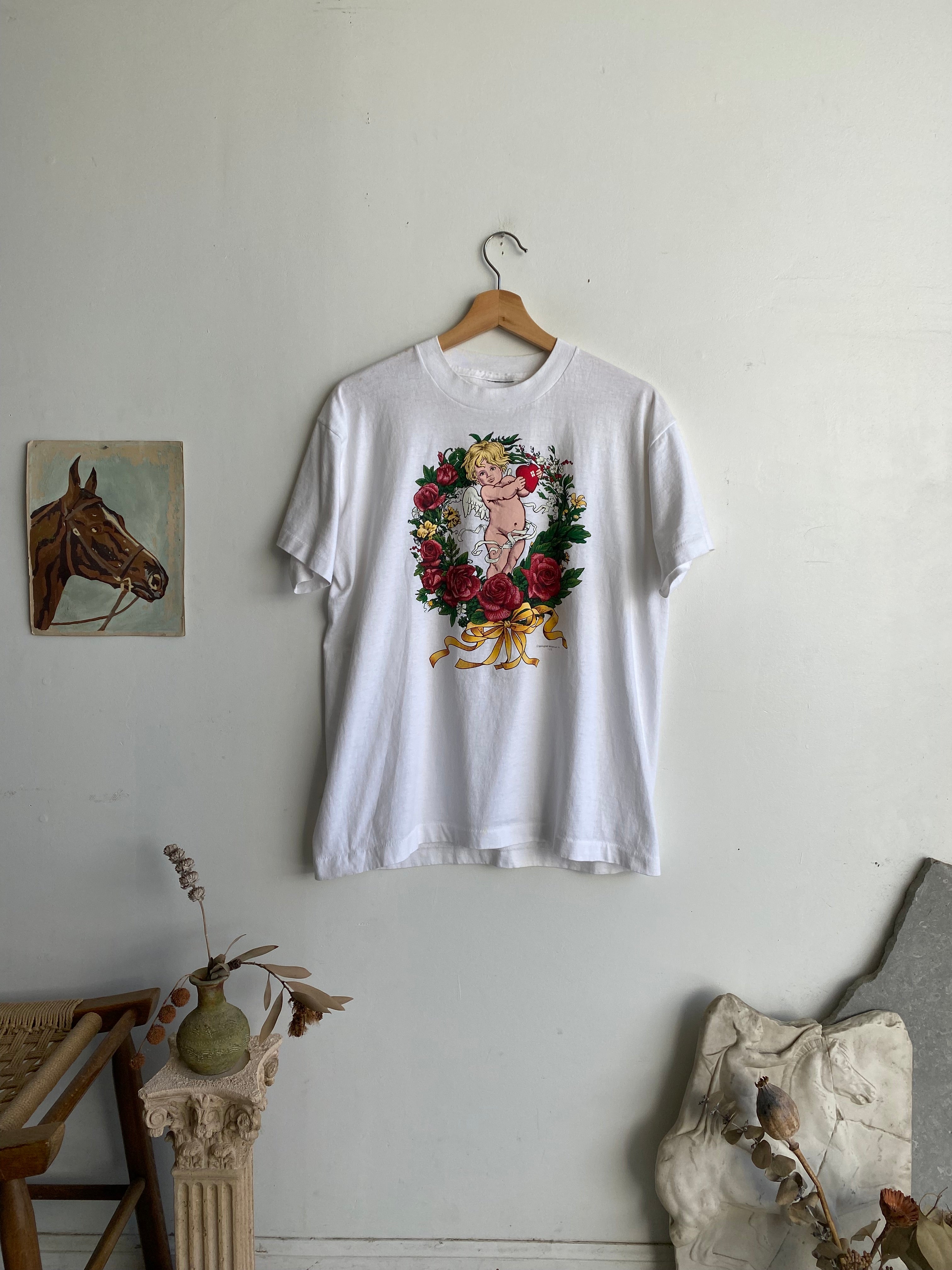 1990s Cupid Wreath T-Shirt (M)