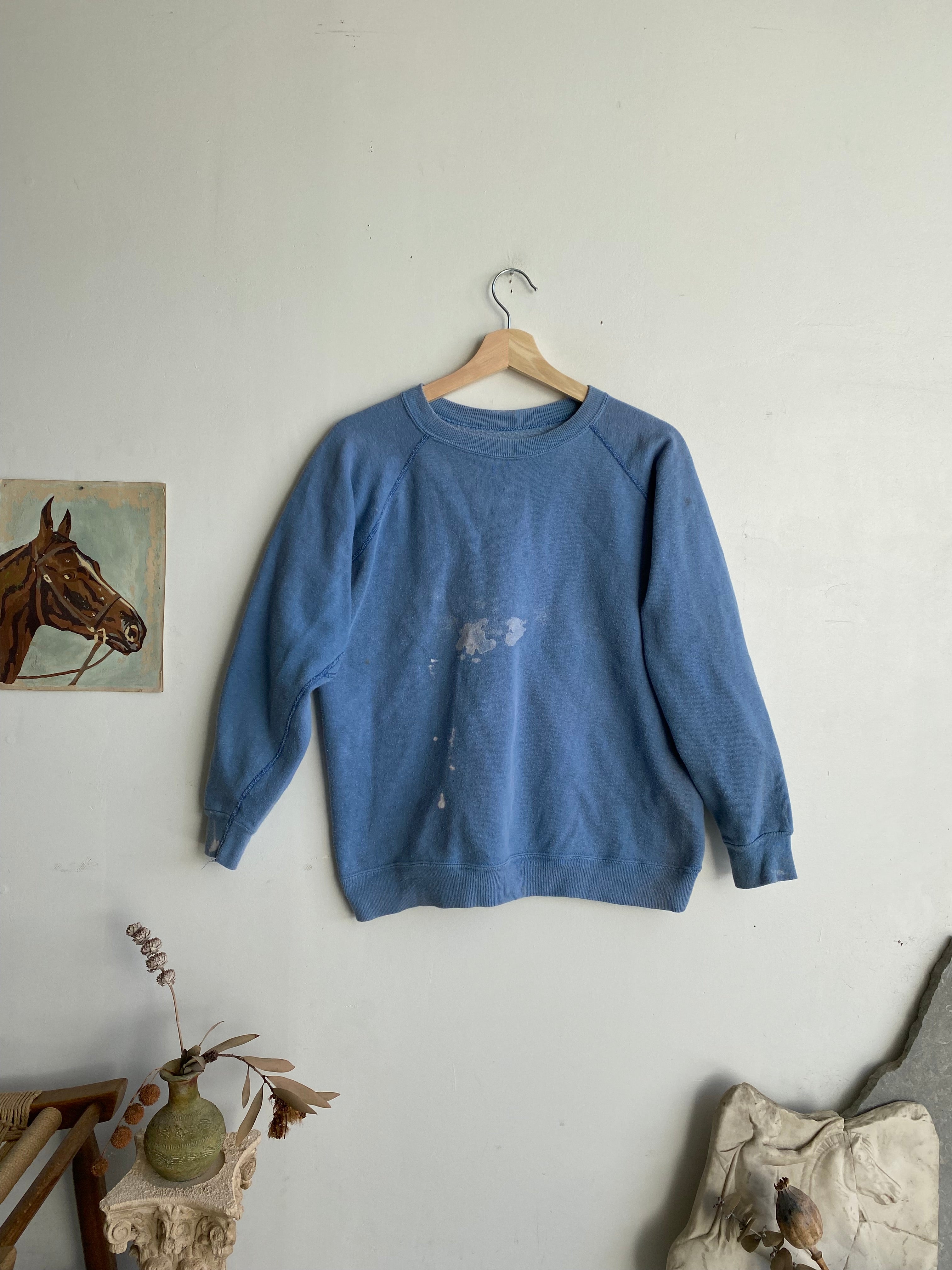 1970s Bleach-Stained Sweatshirt (Boxy S/M)